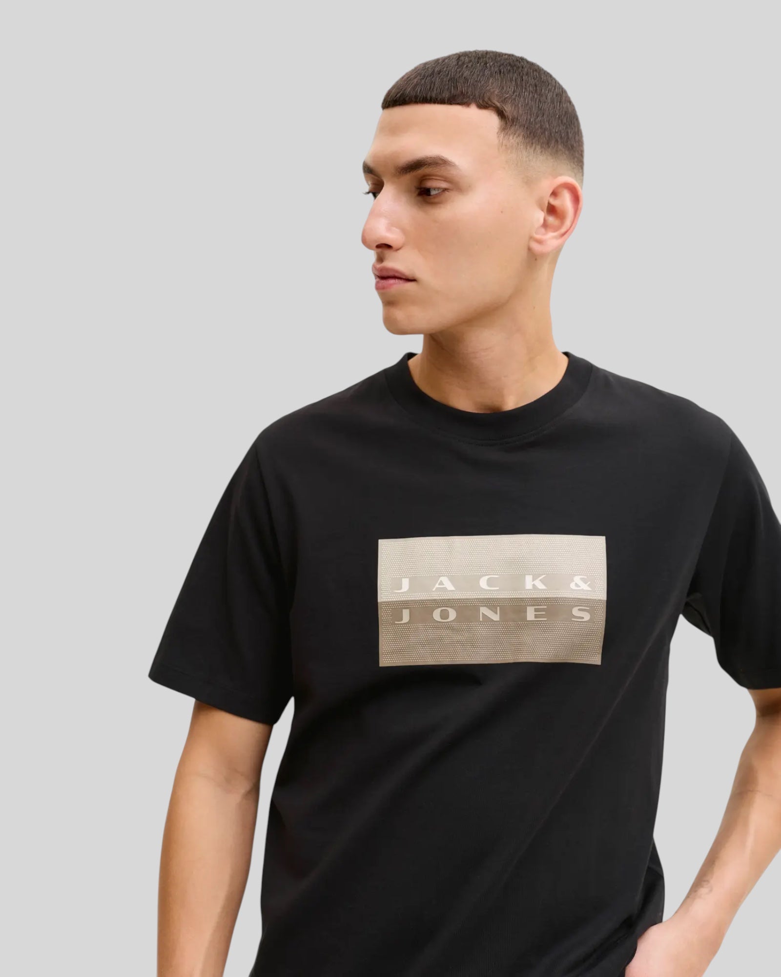 T-Shirt Jcofusion Dots Print Tee Nero 12289863 Jack & Jones