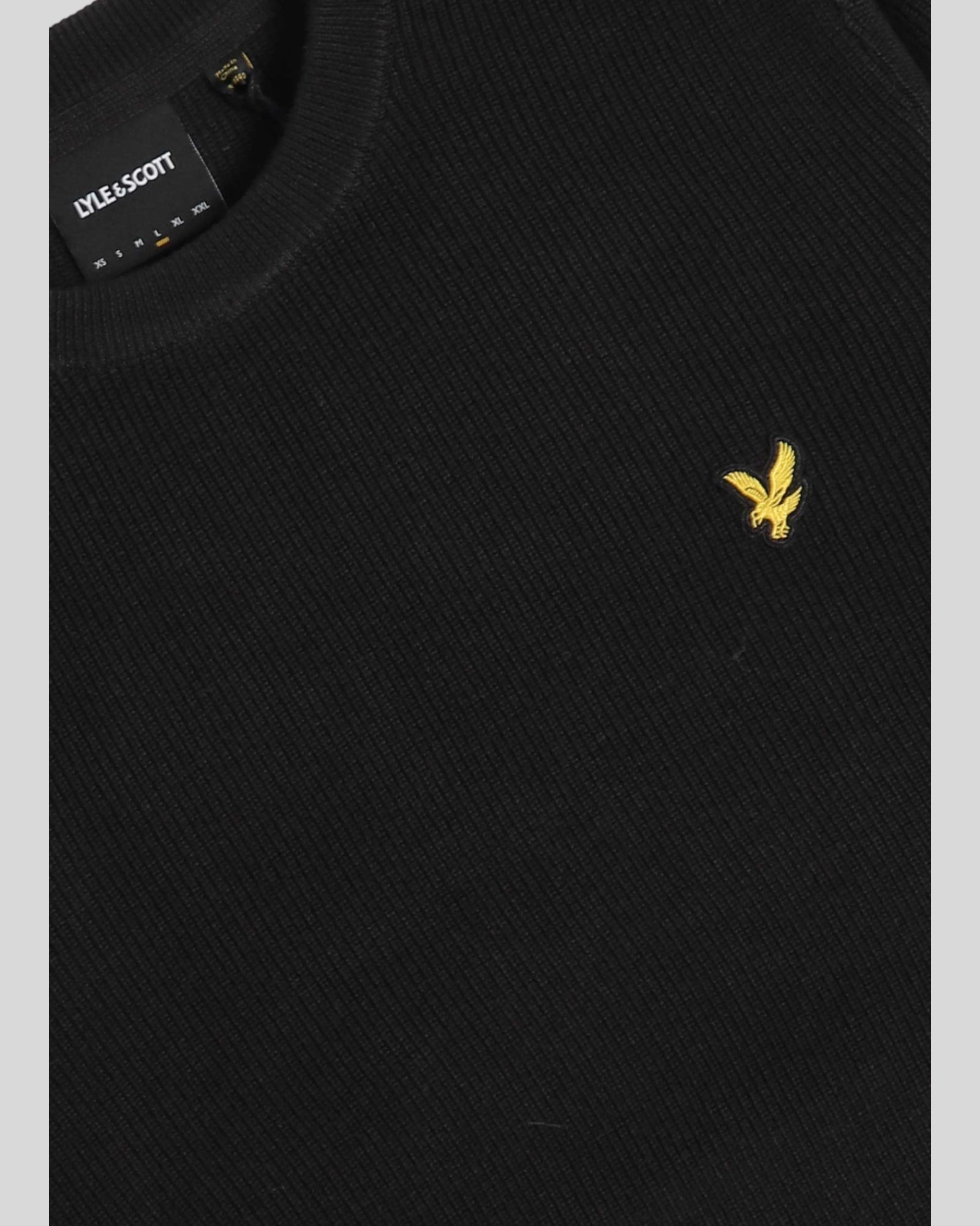 Maglione Girocollo Engineered Rib Crew Neck Nero KN2303V X002 Lyle & Scott
