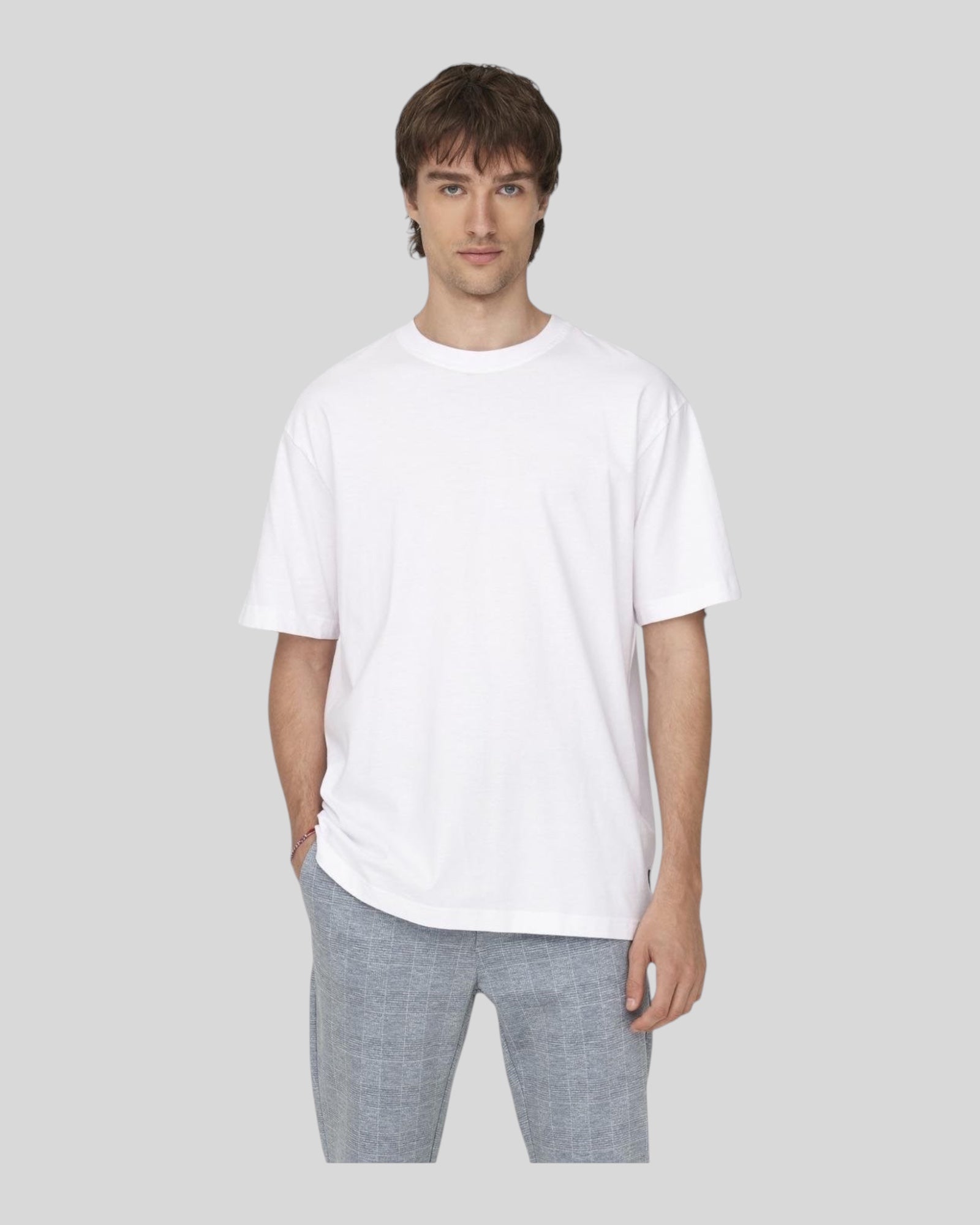 T-Shirt Basic Ons Fred Life Relaxed SS Tee Bianco 22022532 Only & Sons