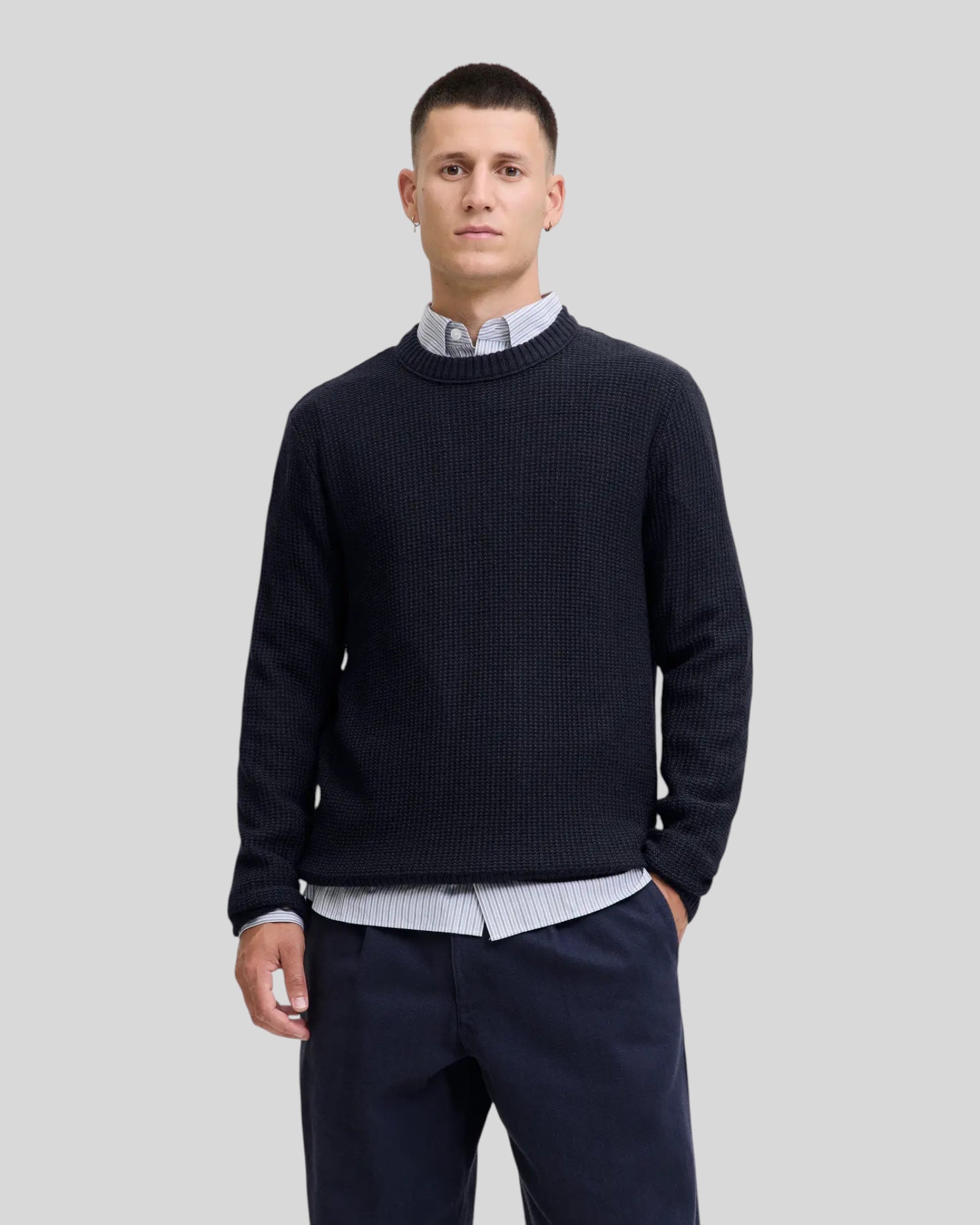 Maglione Girocollo Jjroy Knit Crew Neck Navy 12279278 Jack & Jones