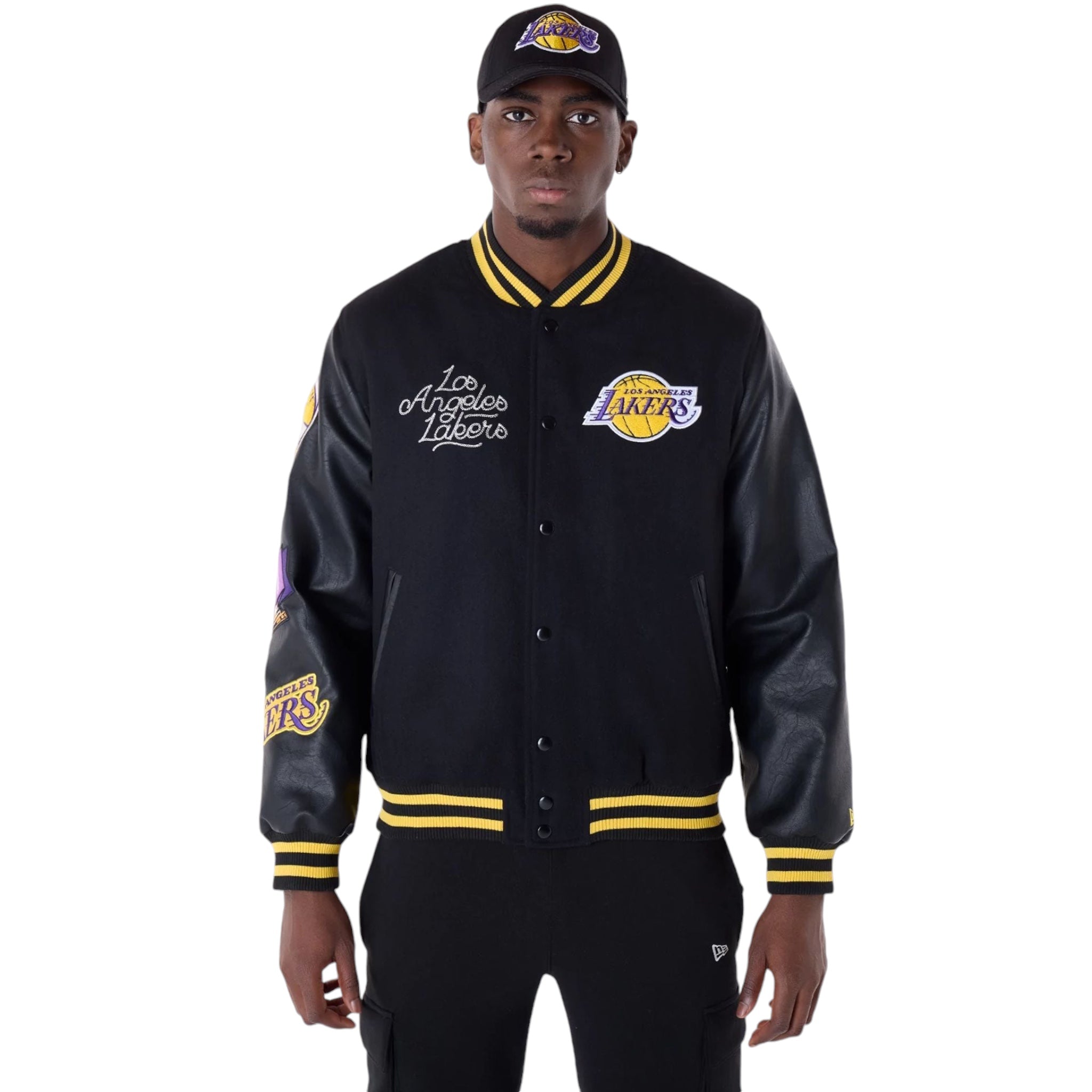 Giacca Varsity NBA Patch Los Angeles Lakers Nero 60564991 New Era