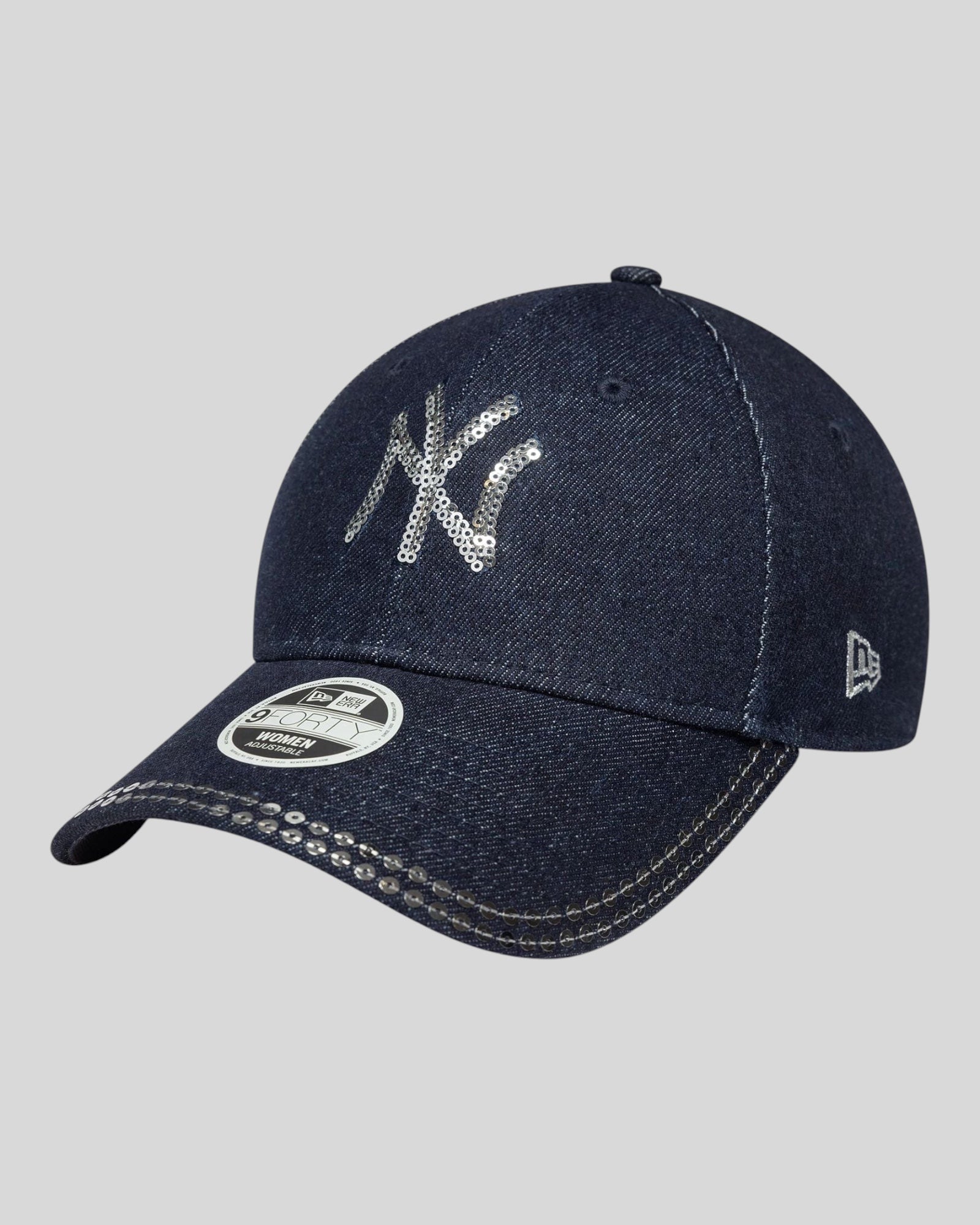 Cappello Con Visiera Pailettes New York Yankees 9Forty Blu Scuro 60758945 New Era