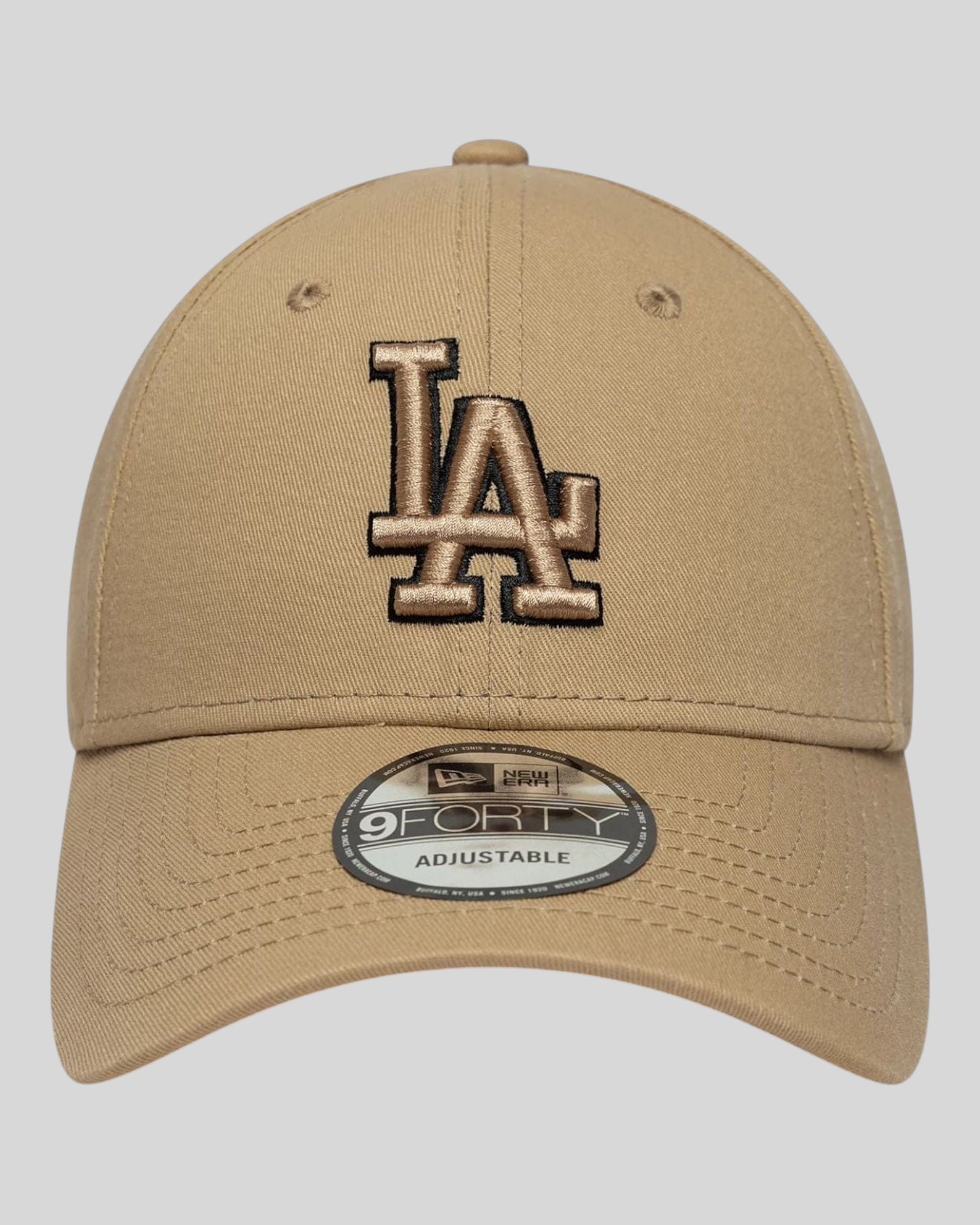 Cappello Con Visiera 9Forty LA Dodgers MLB Team Outline Beige Chiaro 60771713 New Era