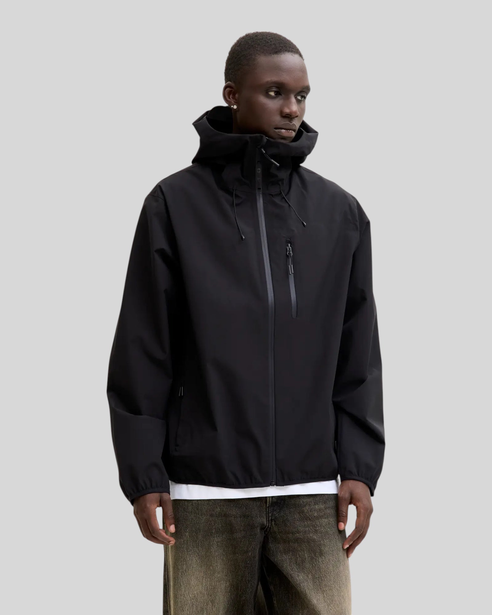 Giubbotto Con Cappuccio Jcofusion Technical Nero 12293425 Jak & Jones