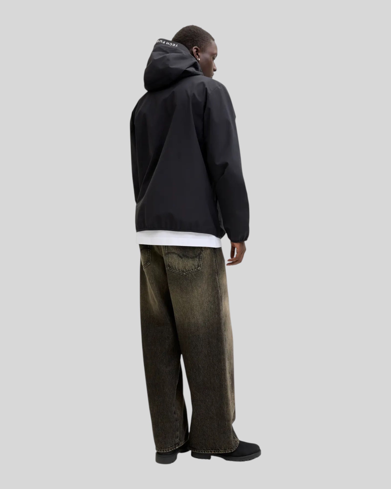 Giubbotto Con Cappuccio Jcofusion Technical Nero 12293425 Jak & Jones