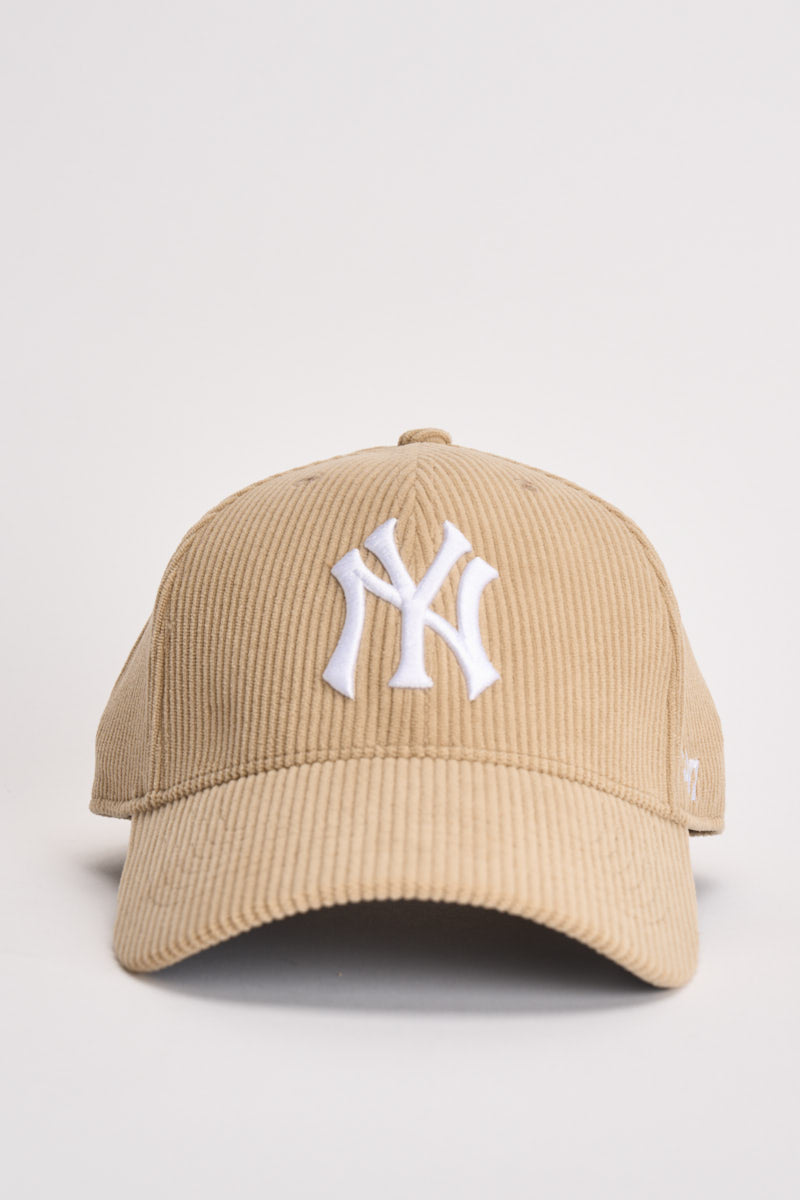 Cappellino con Visiera 47 Brand MLB New York Yankees Thick Cord Khaki Beige B-THCKM17EWS-KHA