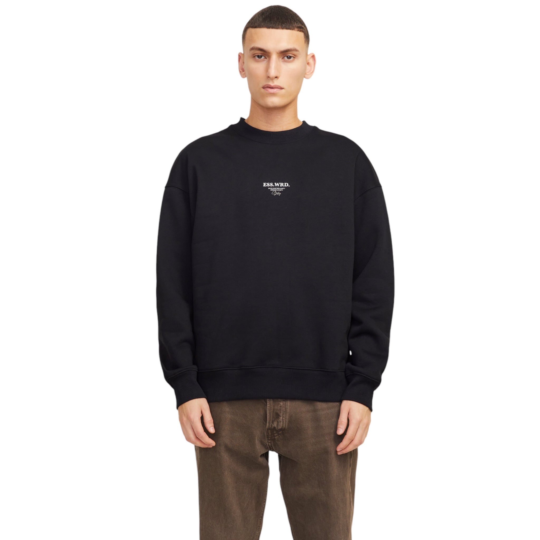 Felpa Girocollo Urban Edge Studio Sweat Crew Nero 12270474 Jack & Jones