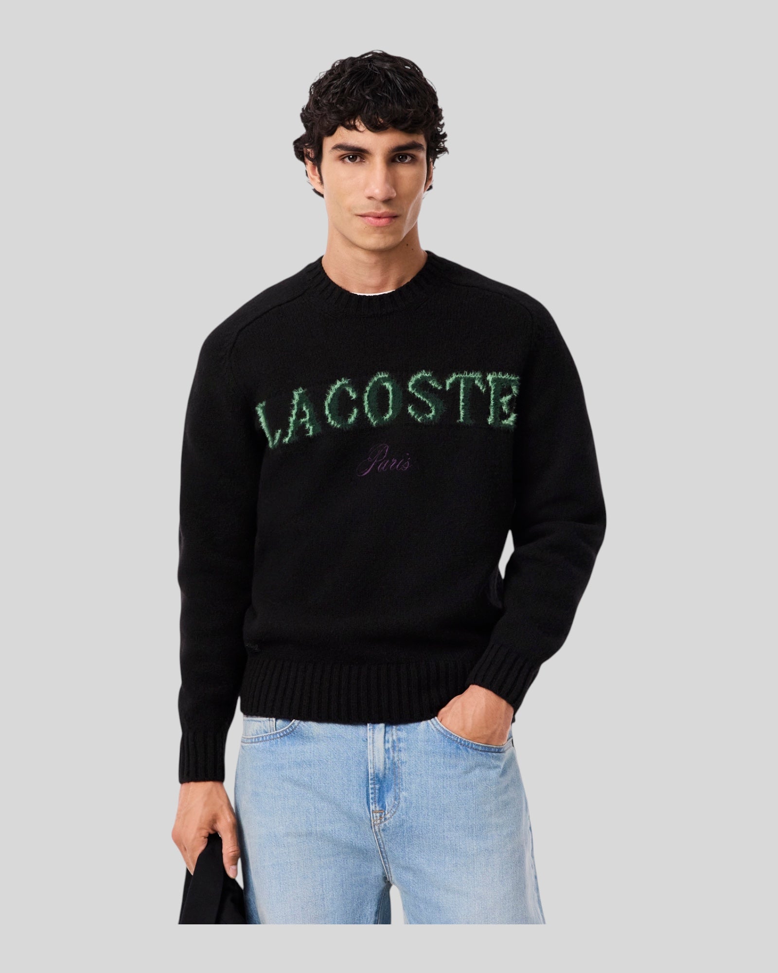Maglione Girocollo In Lana nero AH5202-00-XIY Lacoste