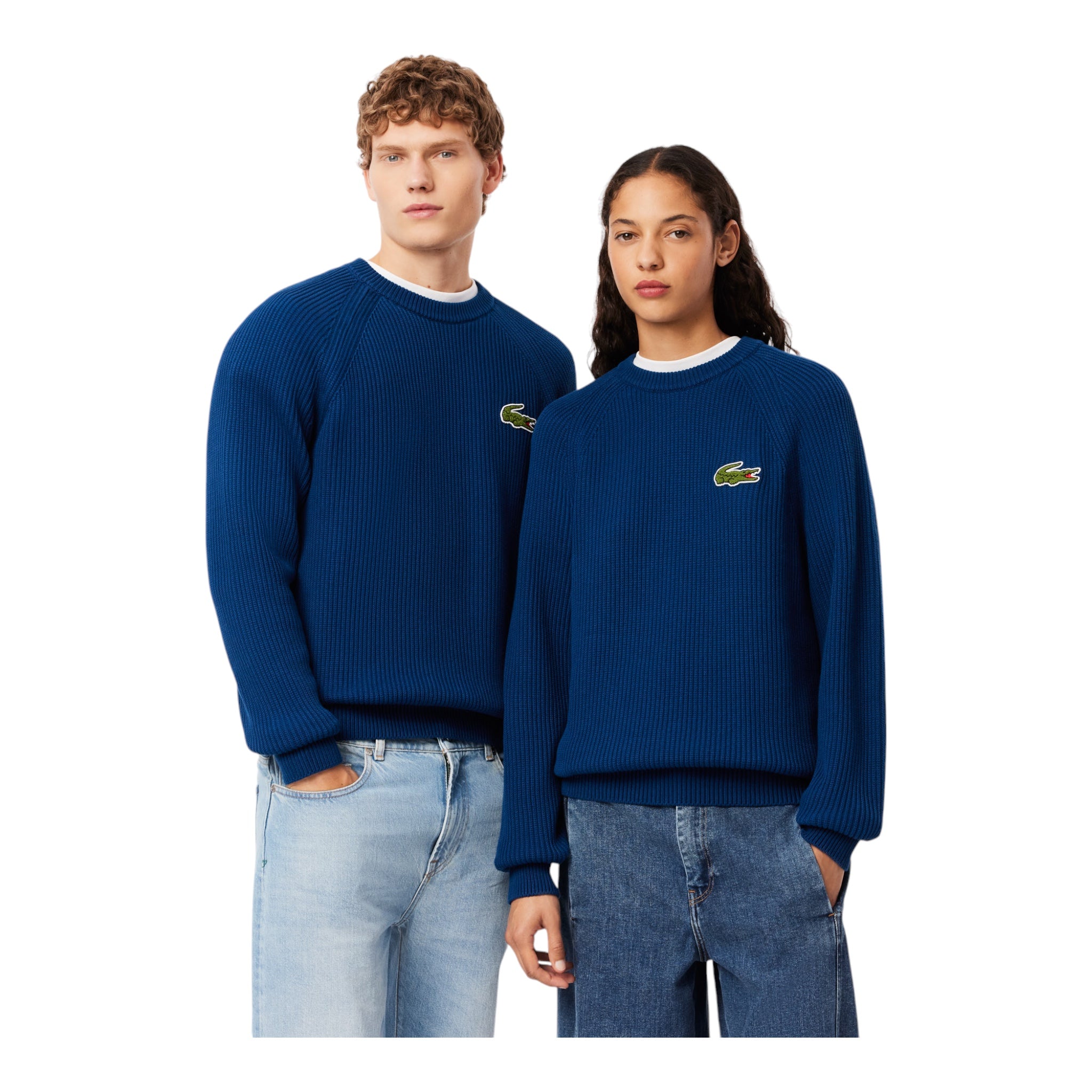 Maglione Girocollo Unisex A Costine Bleu AH7742 00 HBM Lacoste