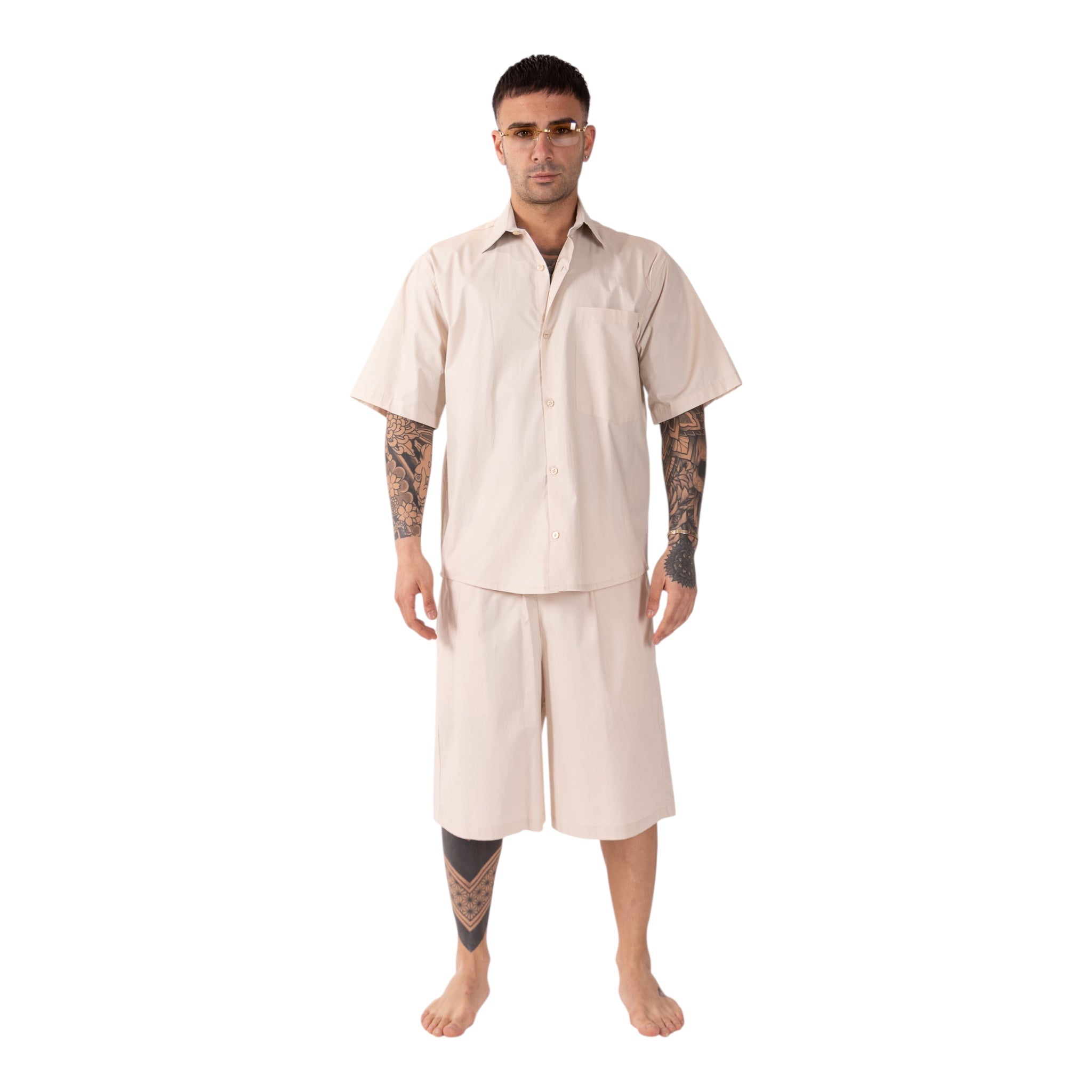 Coordinato Camicia e Short Beige Maverik Soldier
