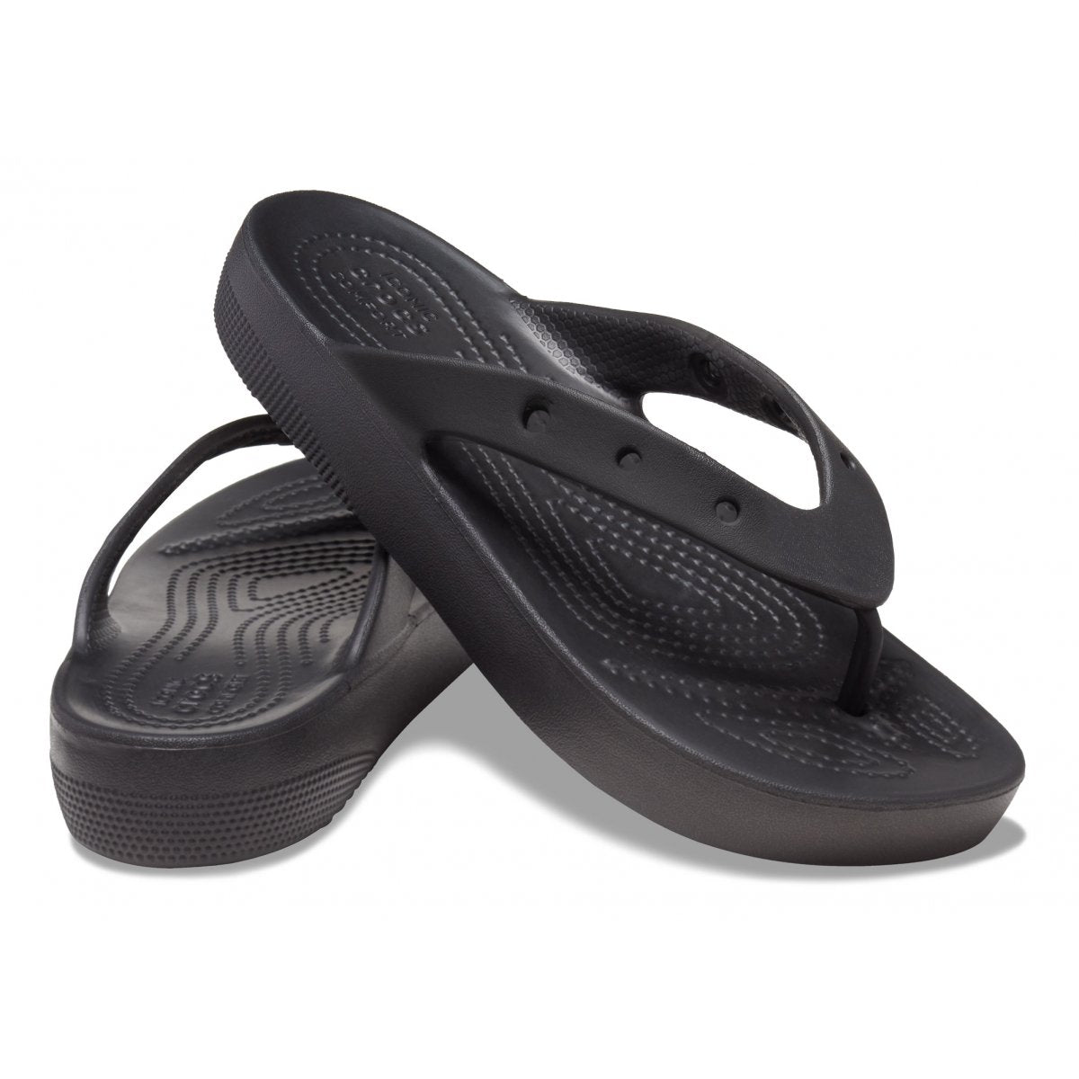 Classic Platform Flip W Women Black Flip Flops Sandals 207714-002 Crocs