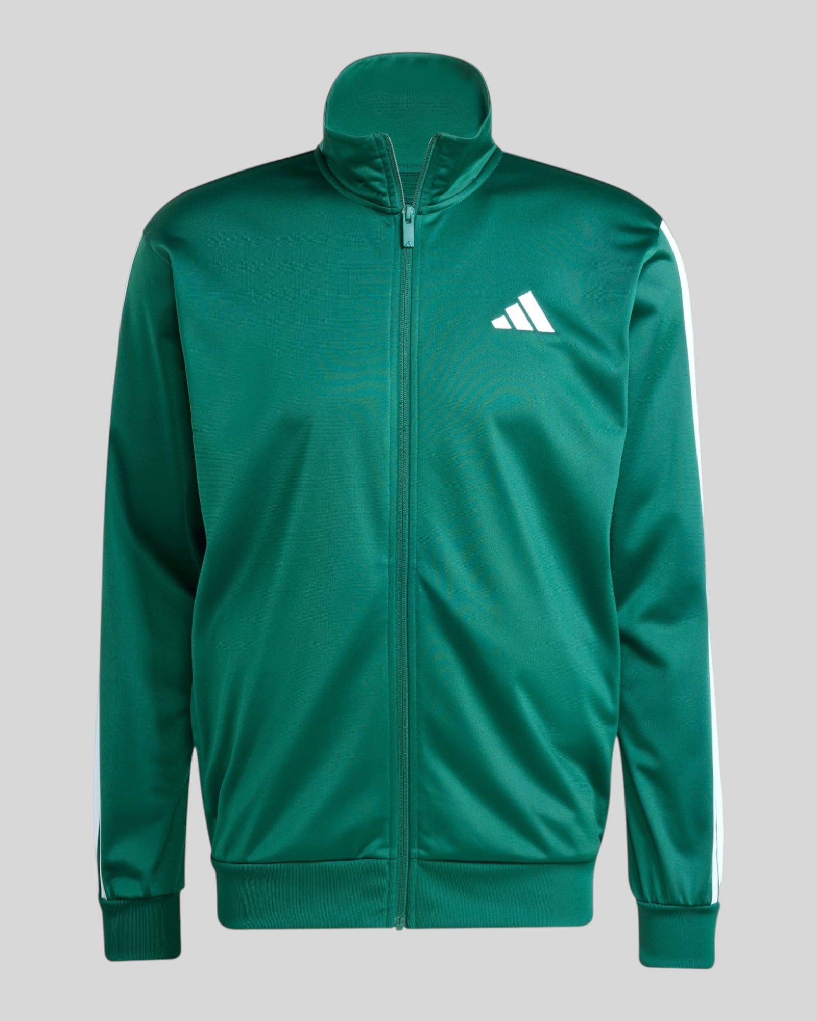 Felpa Con Zip Essential M 3 Stripes Collegiate Green JI8821 Adidas