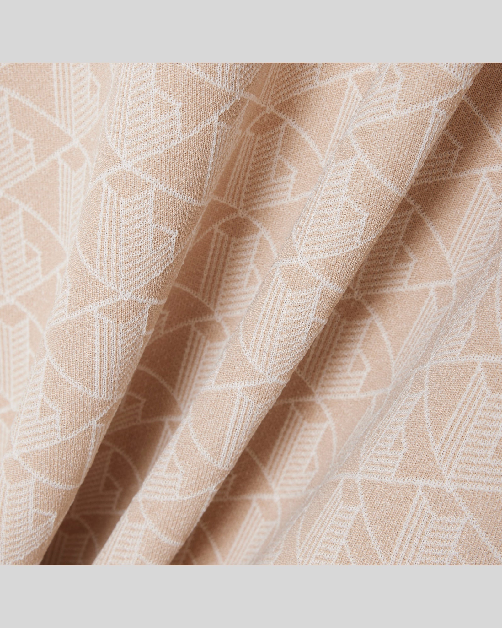 Polo In Jacquard Classic Fit Monogramma Beige e Bianco DH1417 00 8GI Lacoste