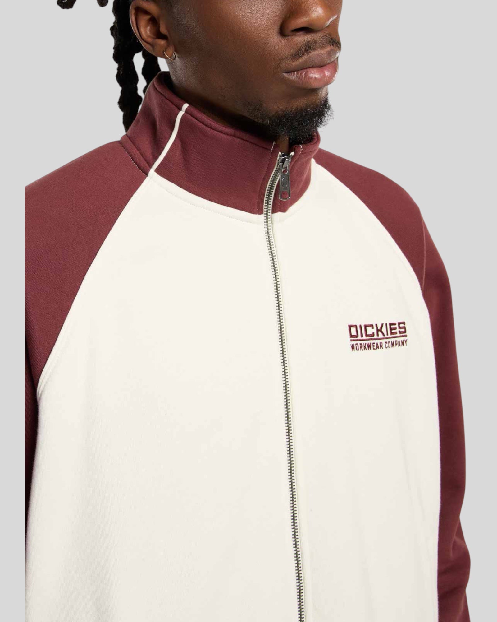 Felpa Con Zip Bolivar FT Sweatshirt Bianco-Bordeaux DK0A87NTL161 Dickies