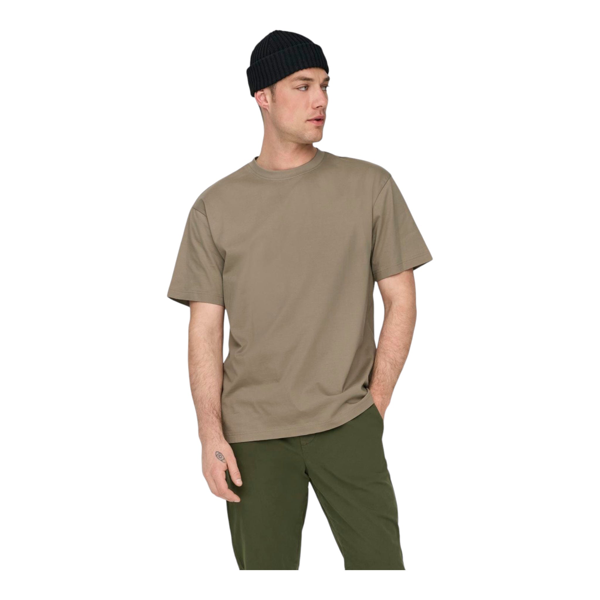 Basic Ons Fred Life Relaxed SS Tee Desert Taupe T-Shirt 22022532