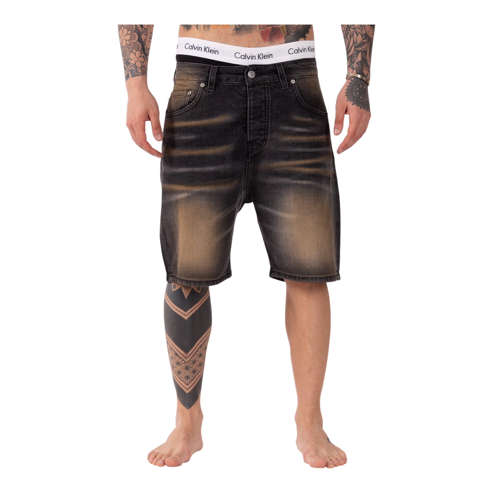 Short Denim Enzom 080N Sabbiato Soldier