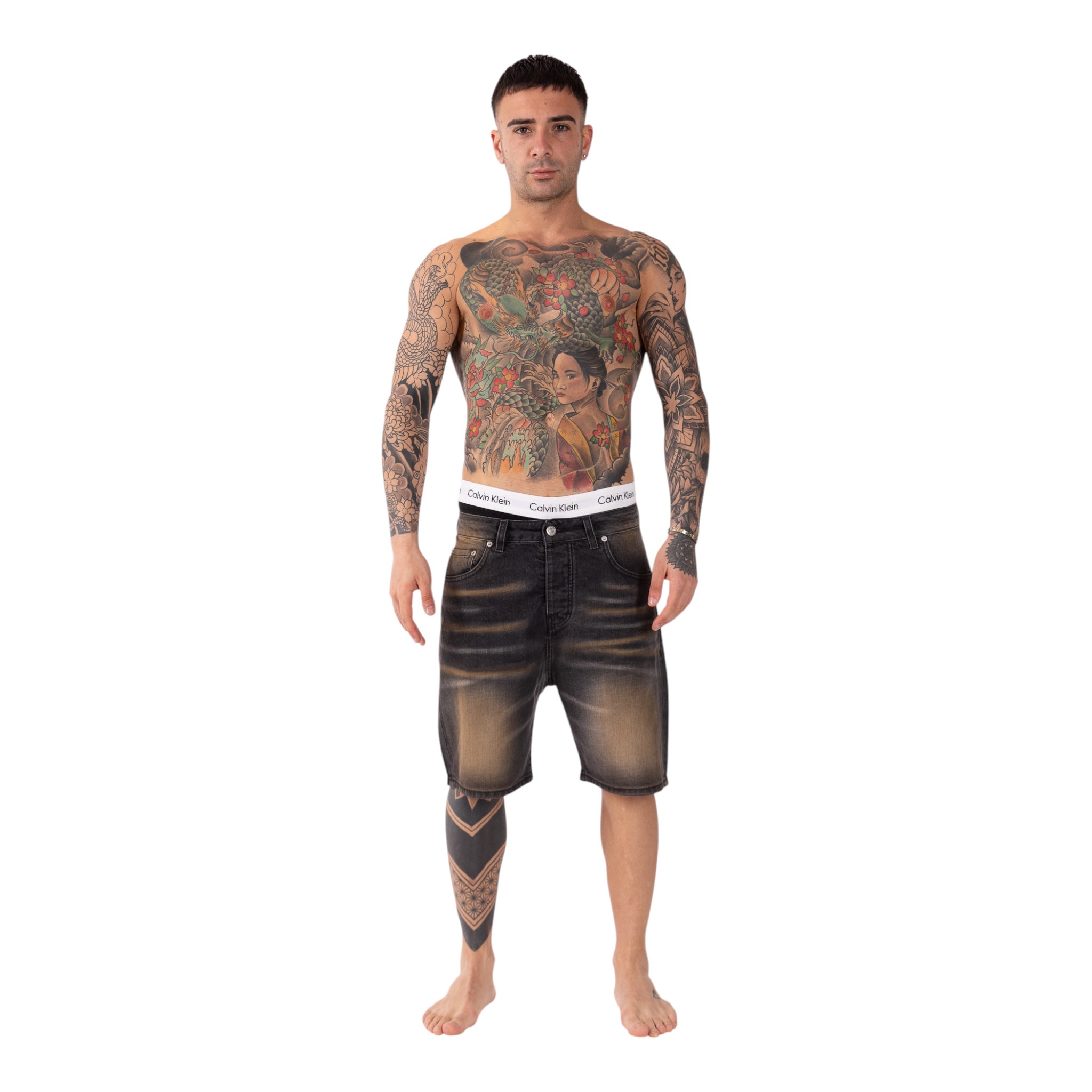 Short Denim Enzom 080N Sabbiato Soldier