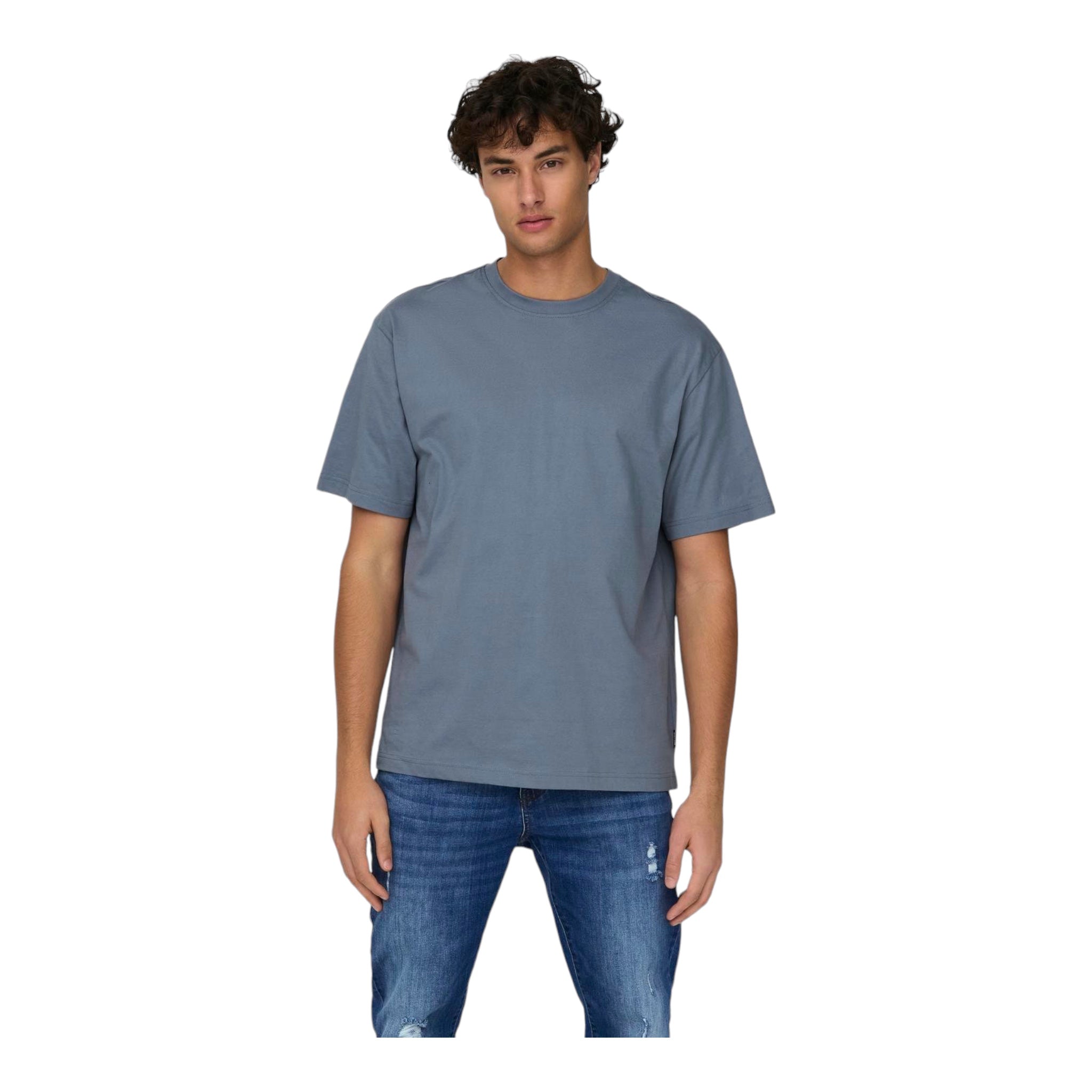 T-Shirt Basic Ons Fred Life Relaxed SS Tee Flint Stone 22022532