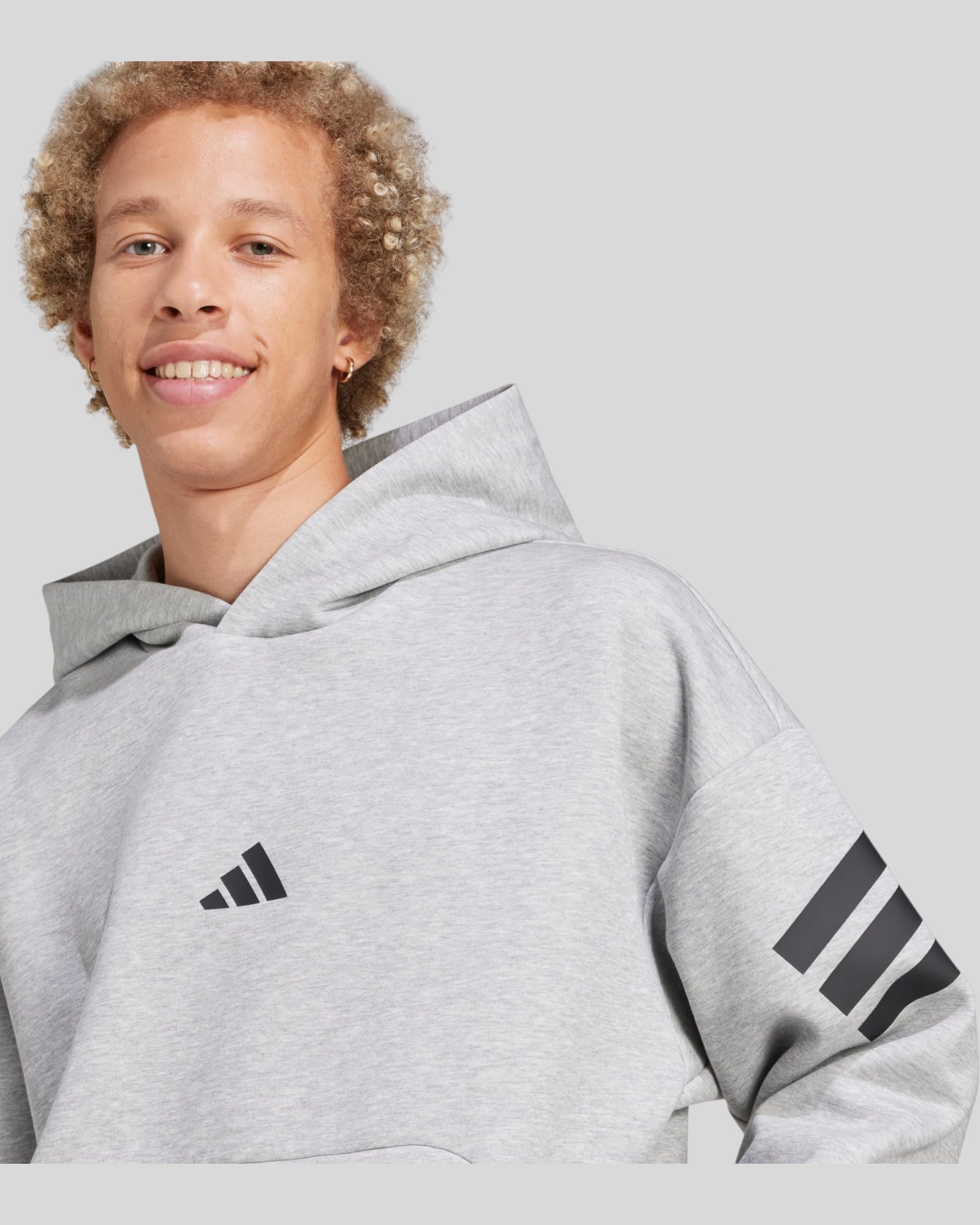 Felpa Con Cappuccio Future Icons 3 Stripes Medium Grey JD4847 Adidas