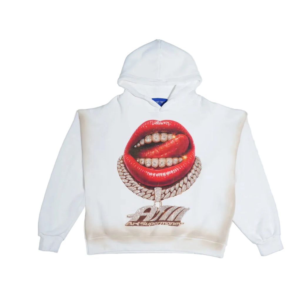 Felpa Con Cappuccio Uomo Art Super Money Grillz Hoodie Off White ART. GRILLZ BLACK VERSION HOODIE COL: OFF WHITE
