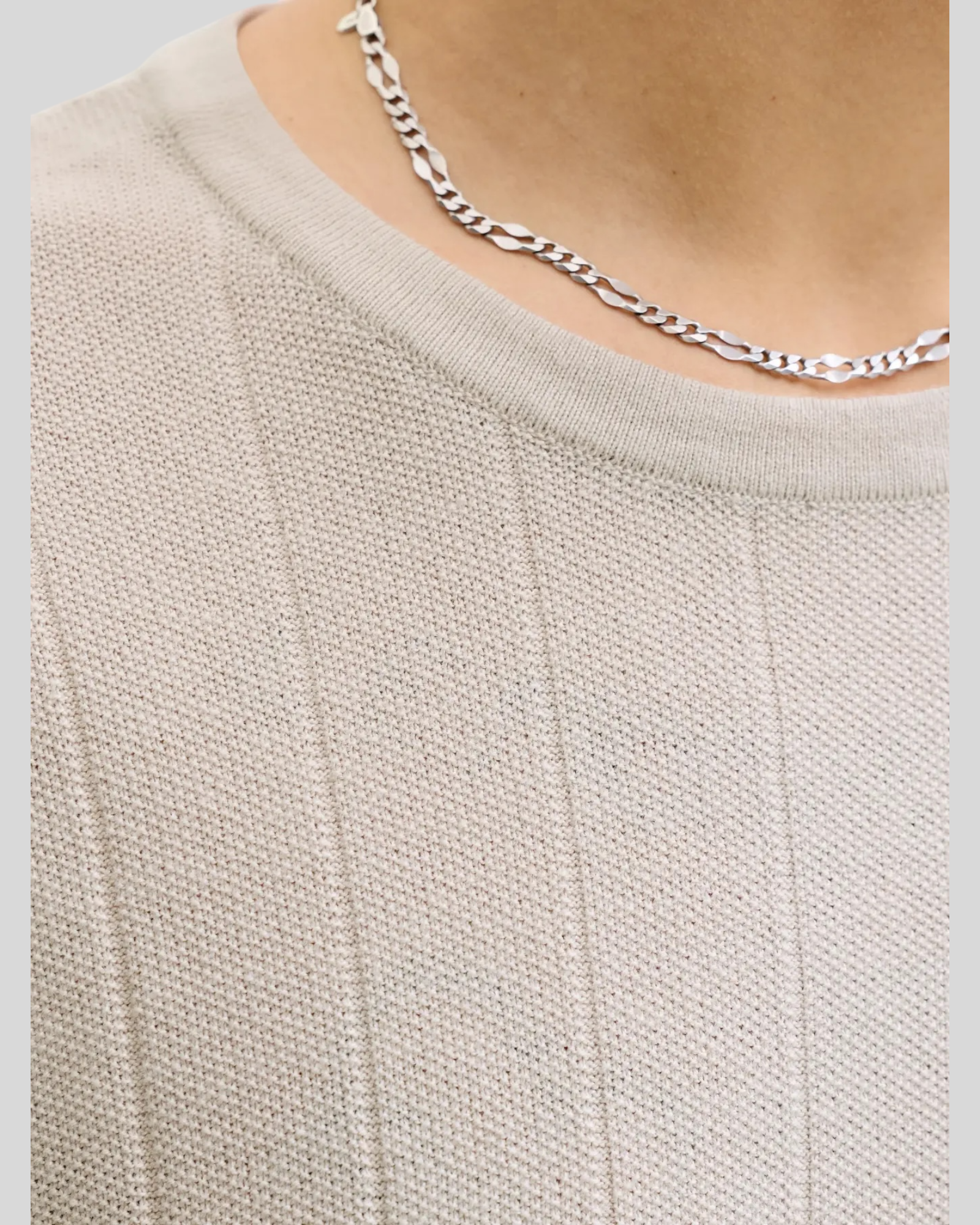 T-Shirt In Maglia Jjebradley Knit Tee Moonbeam 12288582 Jack & Jones