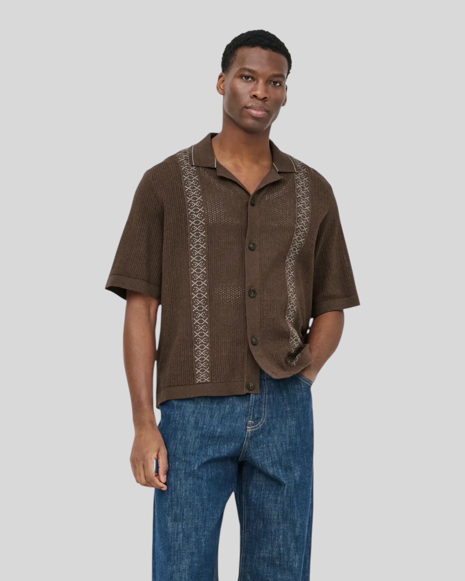 Camicia In Maglio Lavorata Onsjory Relaxed Crop Cappuccino 22038020 Only & Sons