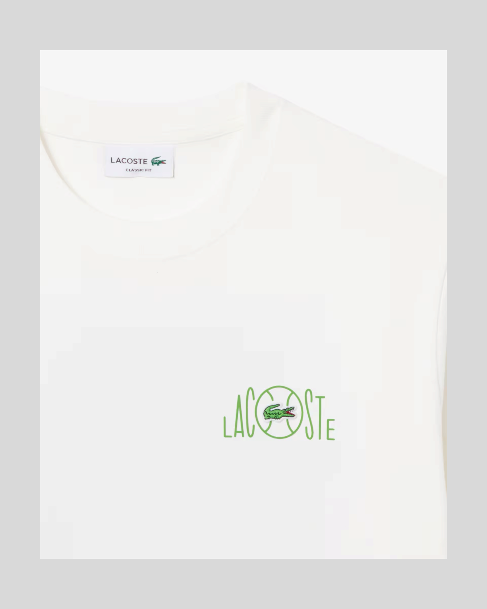 T-Shirt Stampata Classic Fit Bianca TH2197-00-70V Lacoste