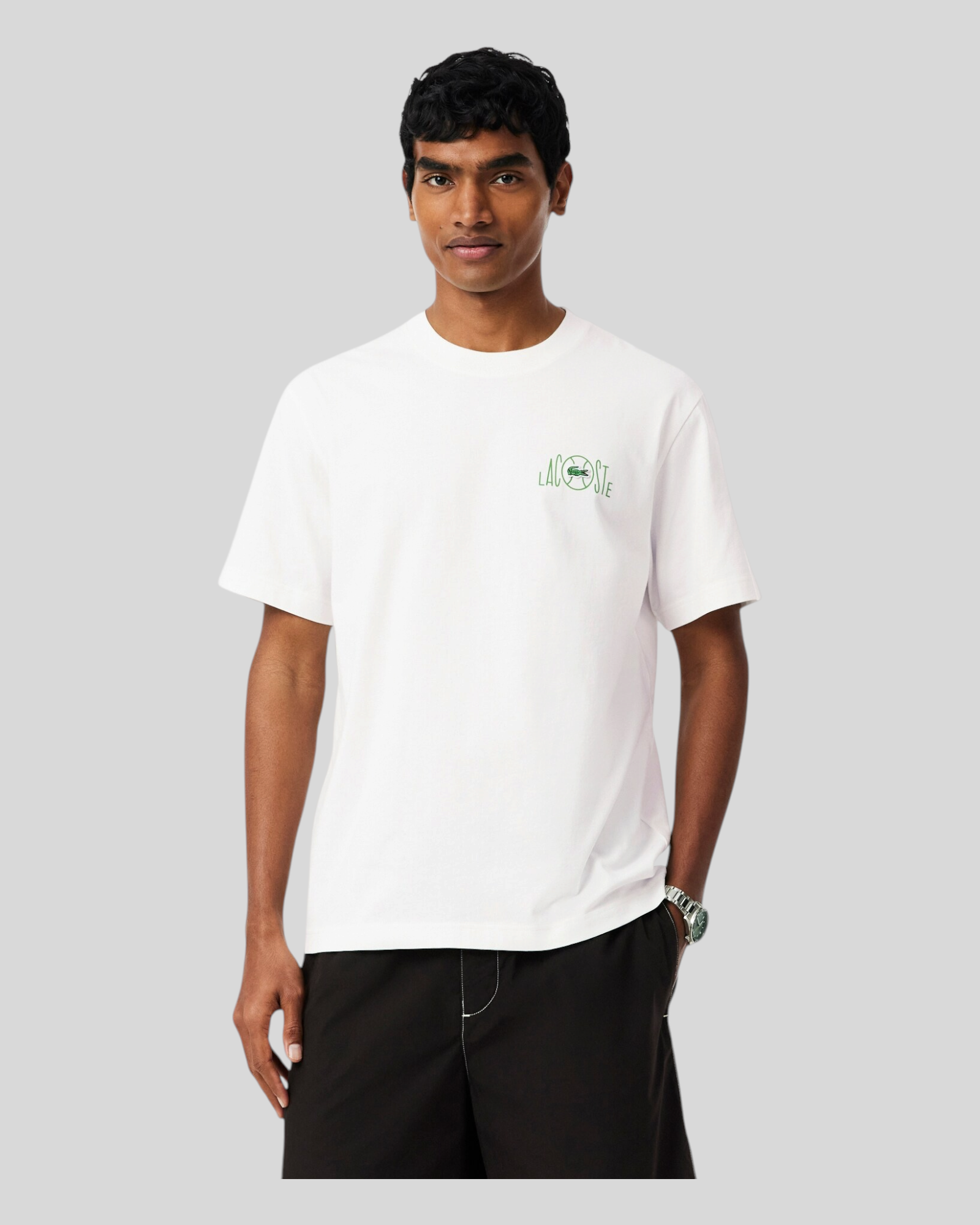 T-Shirt Stampata Classic Fit Bianca TH2197-00-70V Lacoste