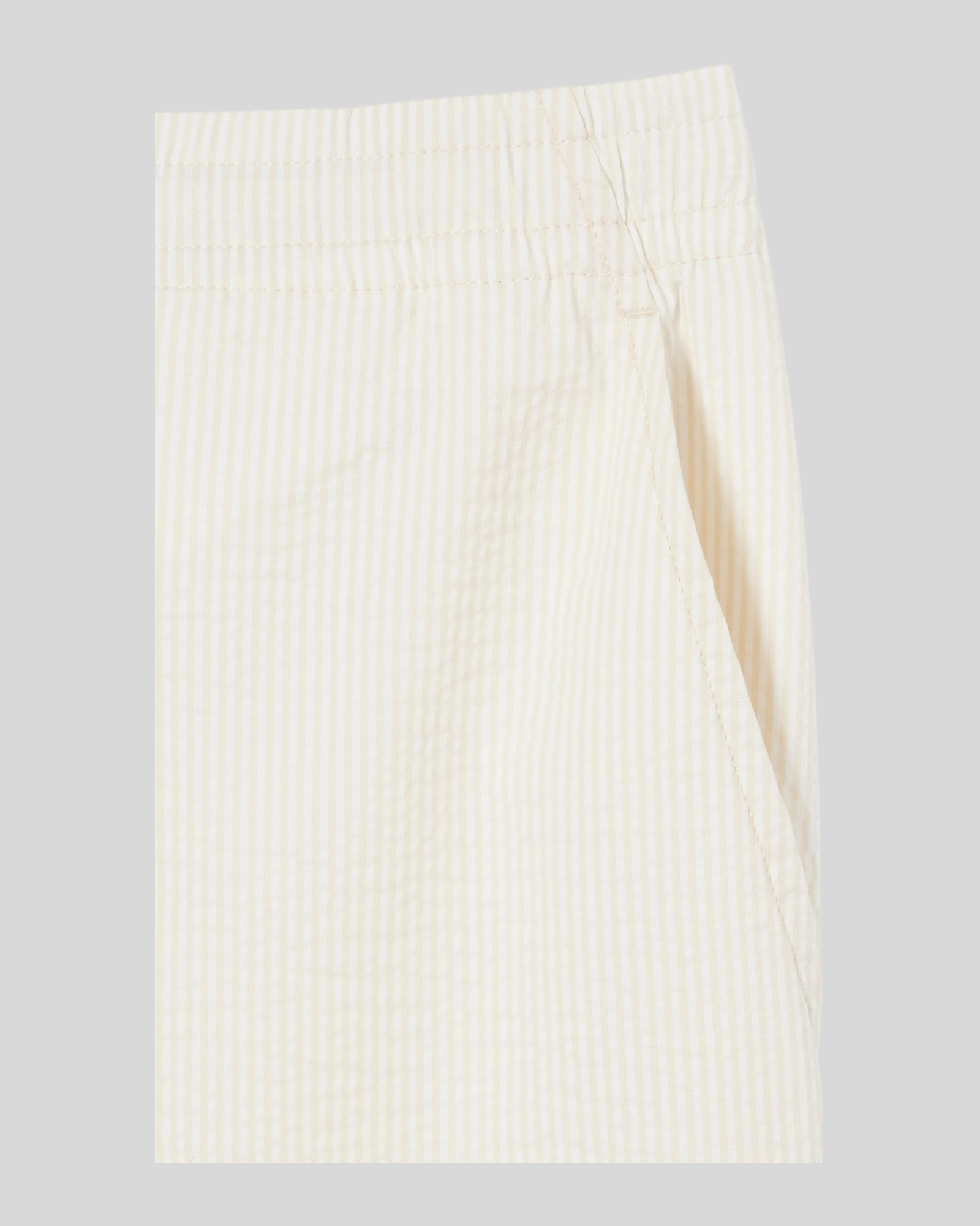 Short In Seersucker Di Cotone Bianco e Beige GH1977-00-FM0 Lacoste