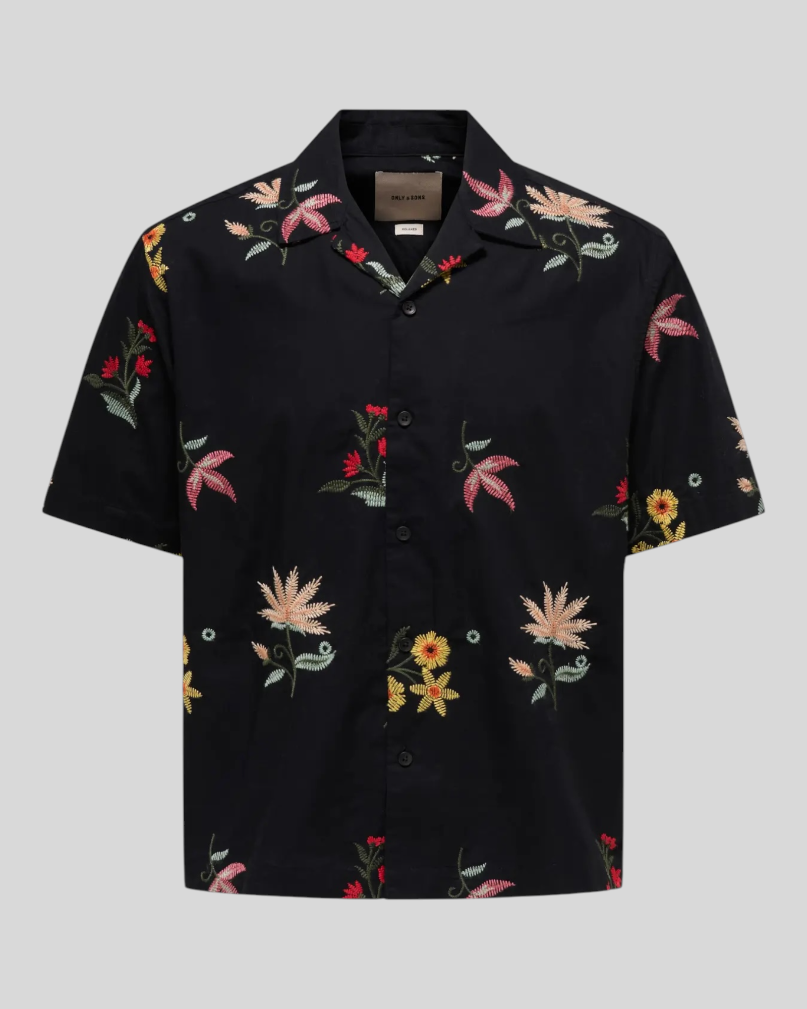 Camicia Maniche Corte Onsedward Relaxed Nera 22037206 Only & Sons