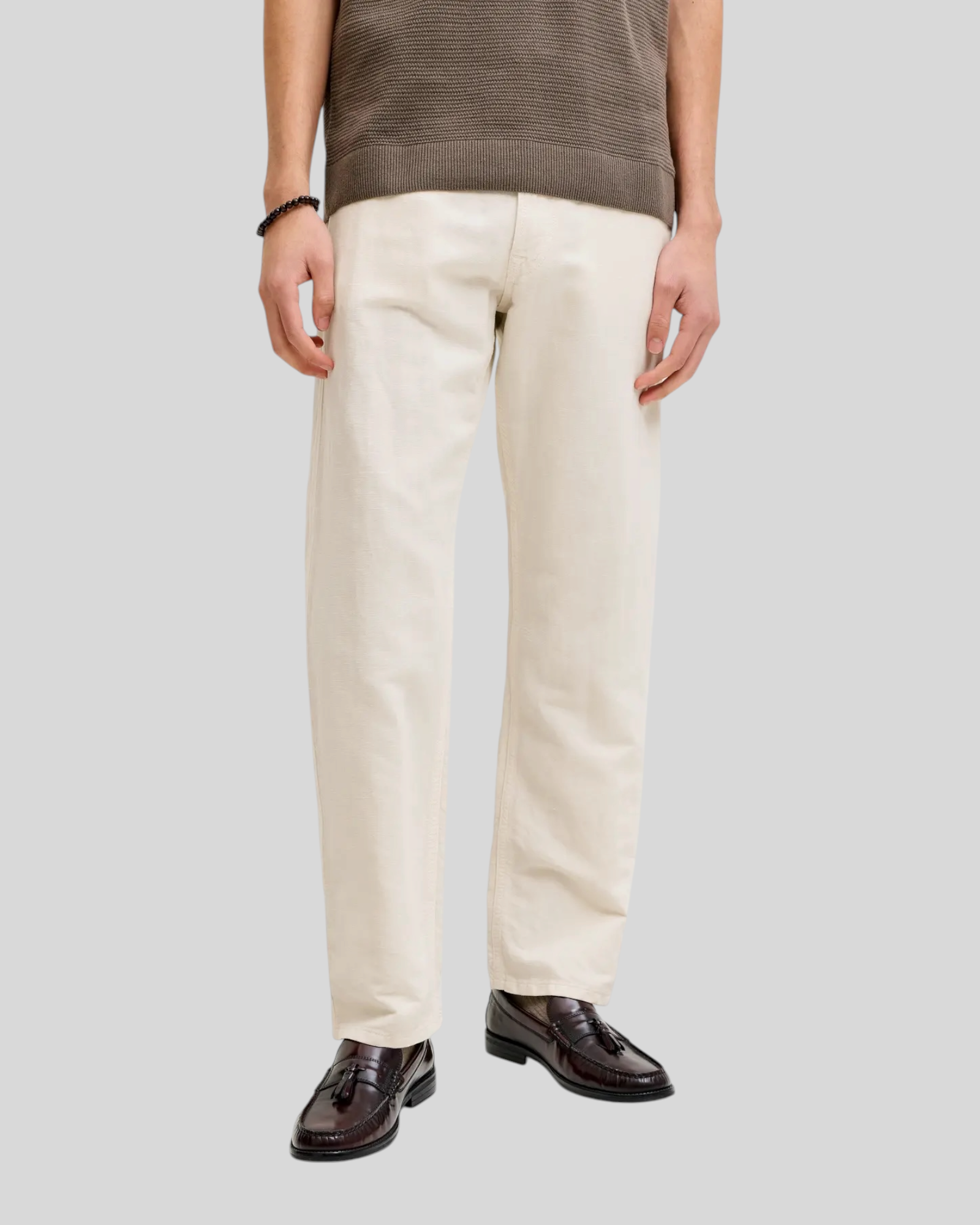 Pantalone 5 Tasche In Misto Lino Jpstchris Original Blend Pant Loose FitJet Stream 12293296 Jack & Jones