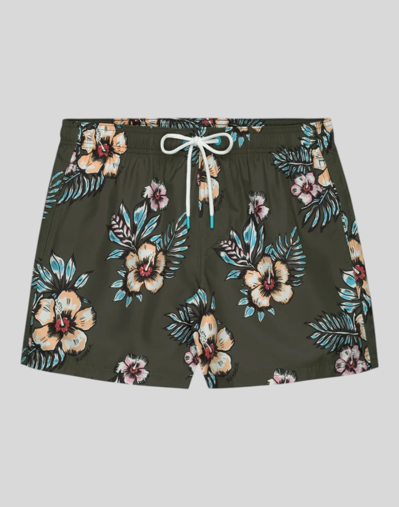 Costume A Pantaloncino Printed Boardshort Dark Green M504BDRT3G7 302G7 Sundek