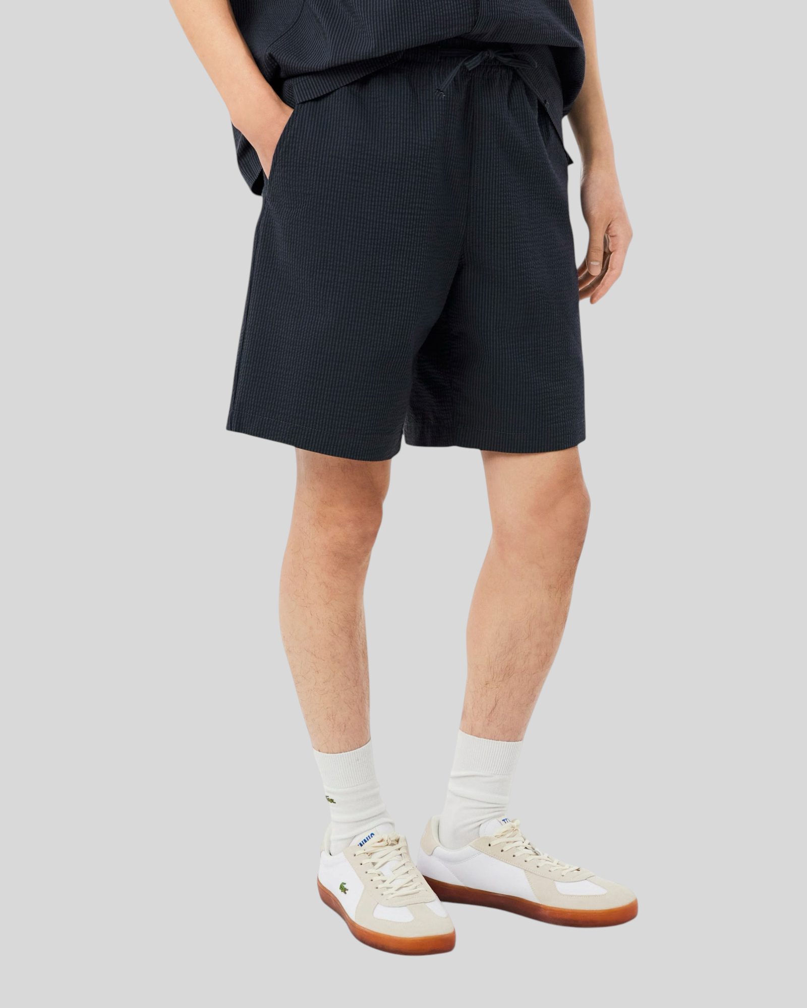 Short In Seersucker Nero/Grigio GH1977 00 4CI Lacoste