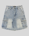 Short Crystallized Pearl Cargo Blue PM1095 Paper Money