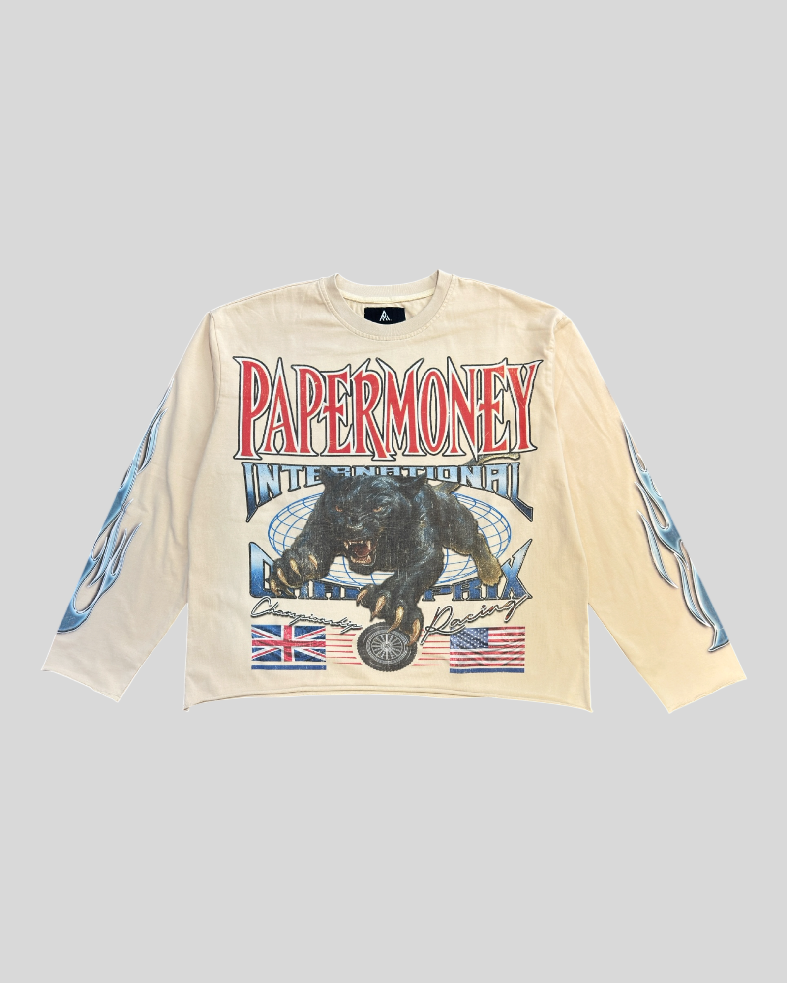 T-Shirt Maniche Lunghe Crema PM International BH3594 Paper Money