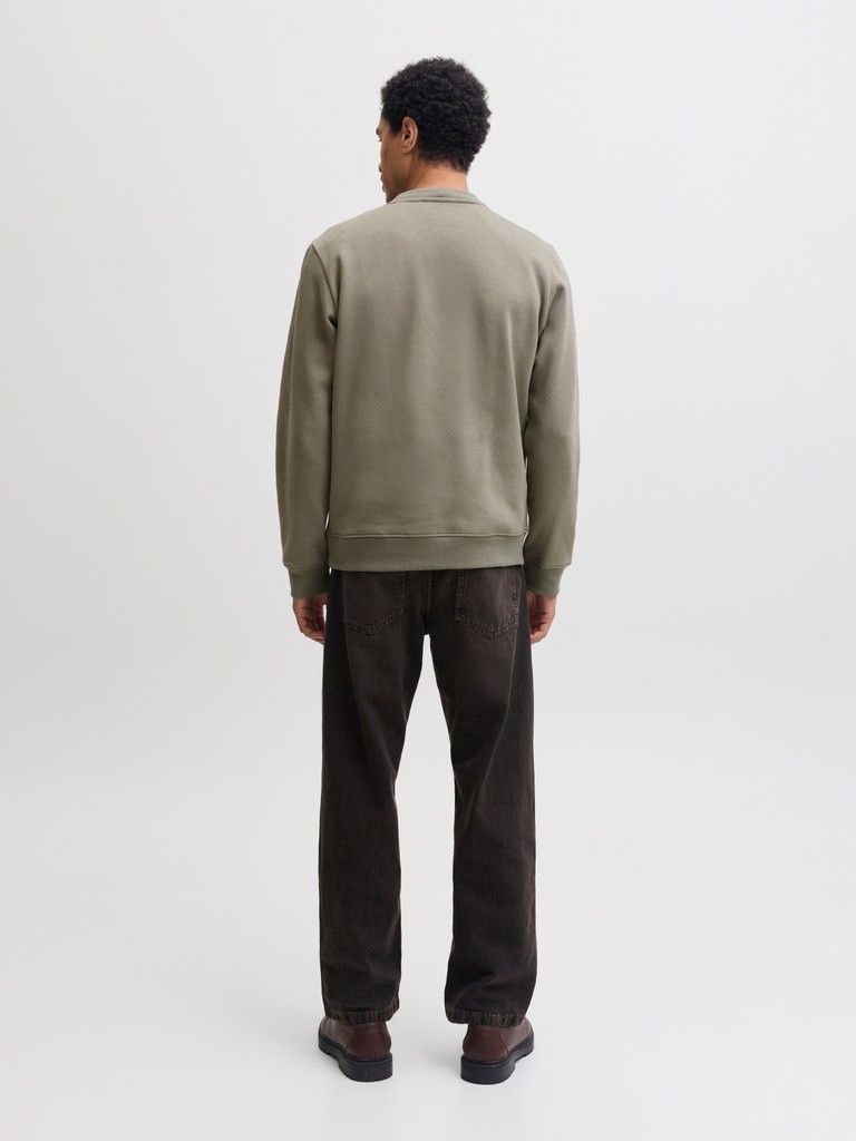 Felpa Jack & Jones JJBenson Sweat Crew Neck Vetiver Verde 12298497
