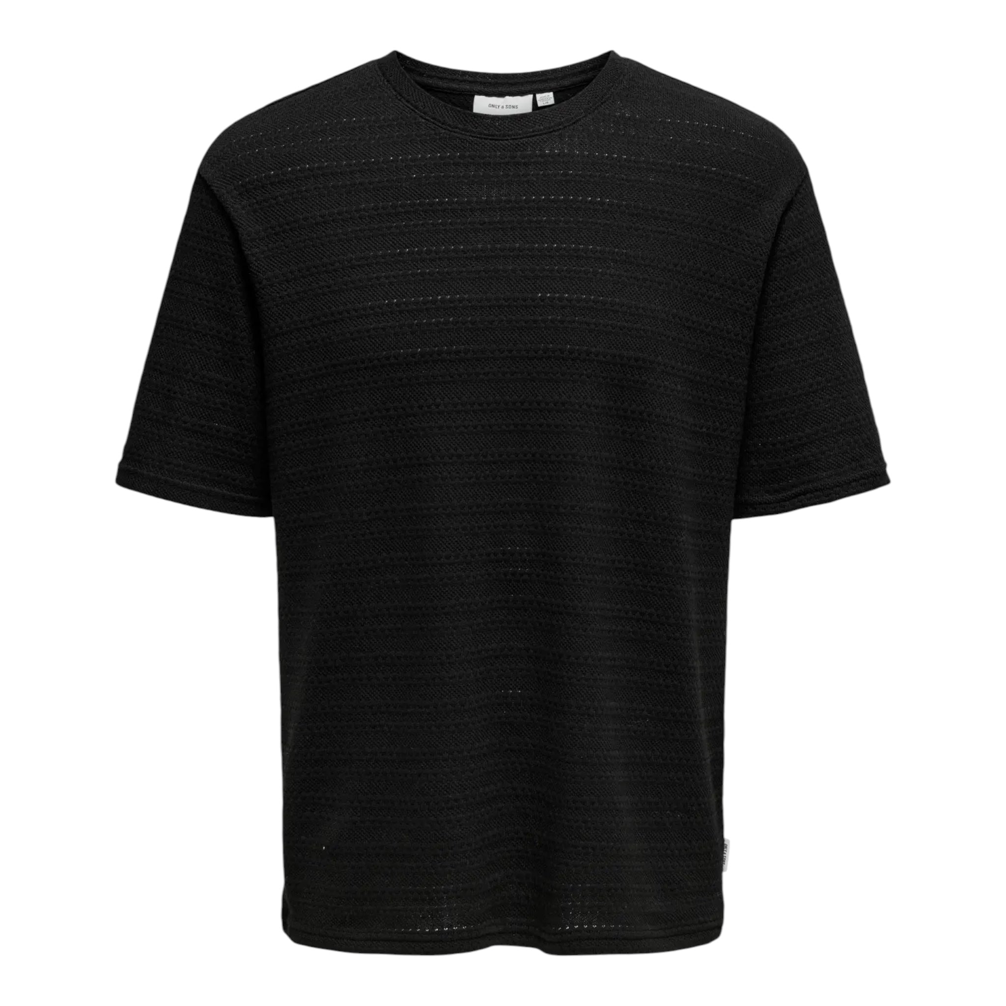 T-Shirt In Maglia Givo Regular Fit Nero 22031761 Only & Sons