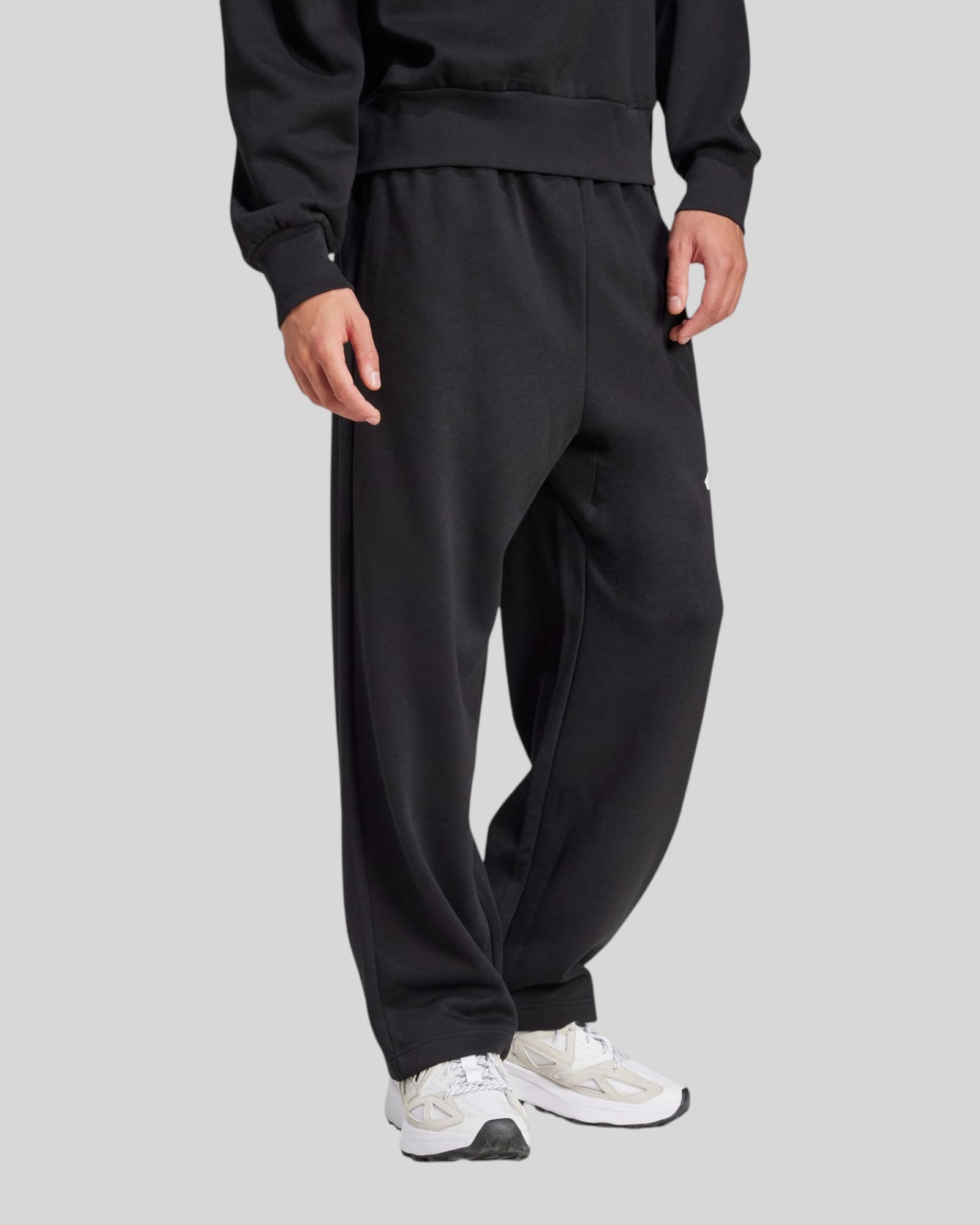 Pantalone Wide Essentials 3 Bar Logo Nero JF3567 Adidas