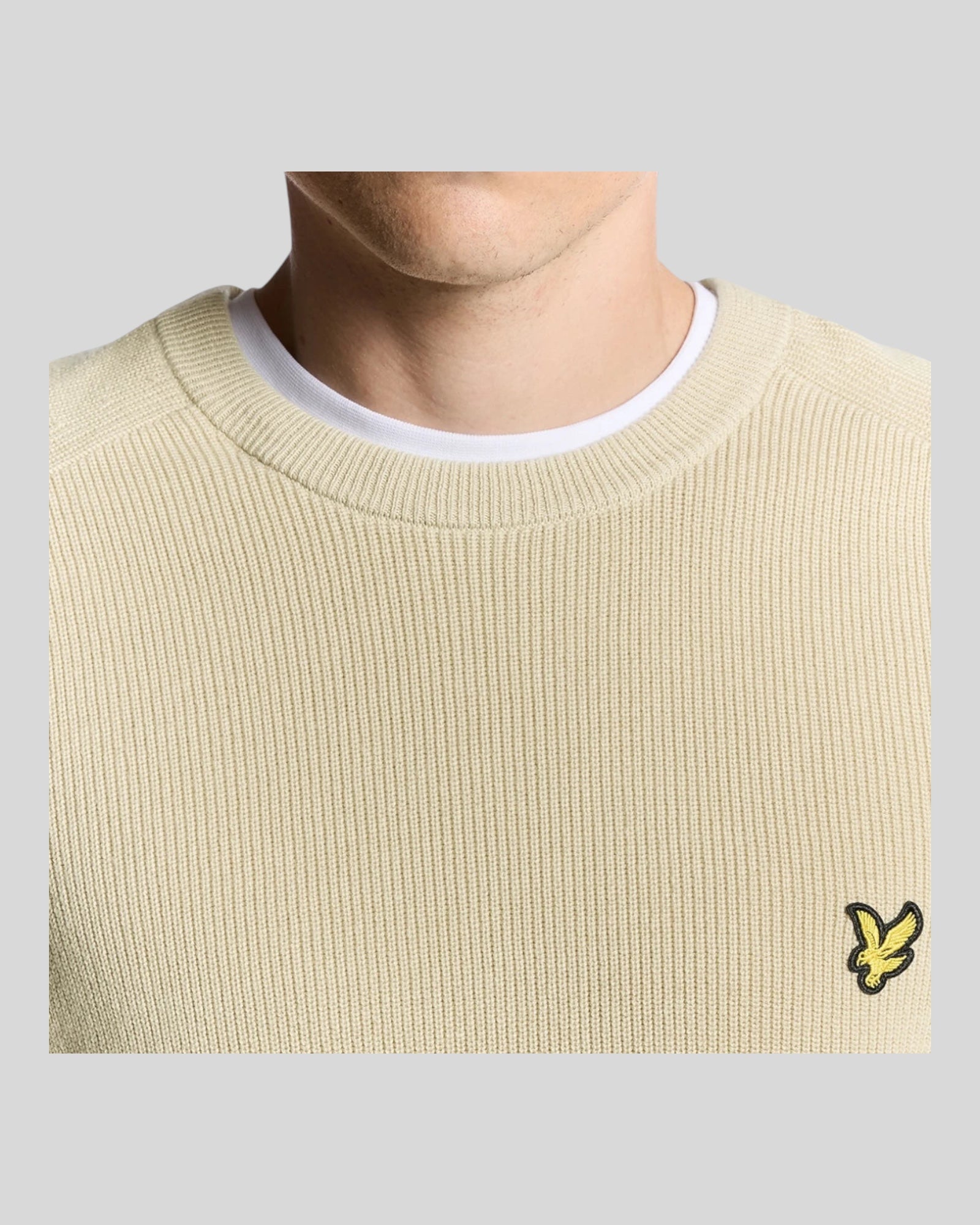 Maglione Girocollo Engineered Rib Crew Neck Grey Taupe KN2303V X865 Lyle & Scott