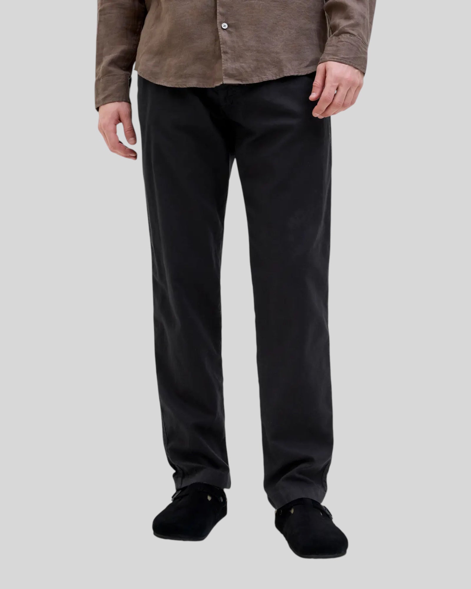 Pantaloni In Misto Lino Jpstkane Jogger Nero 12274977 Jack & Jones