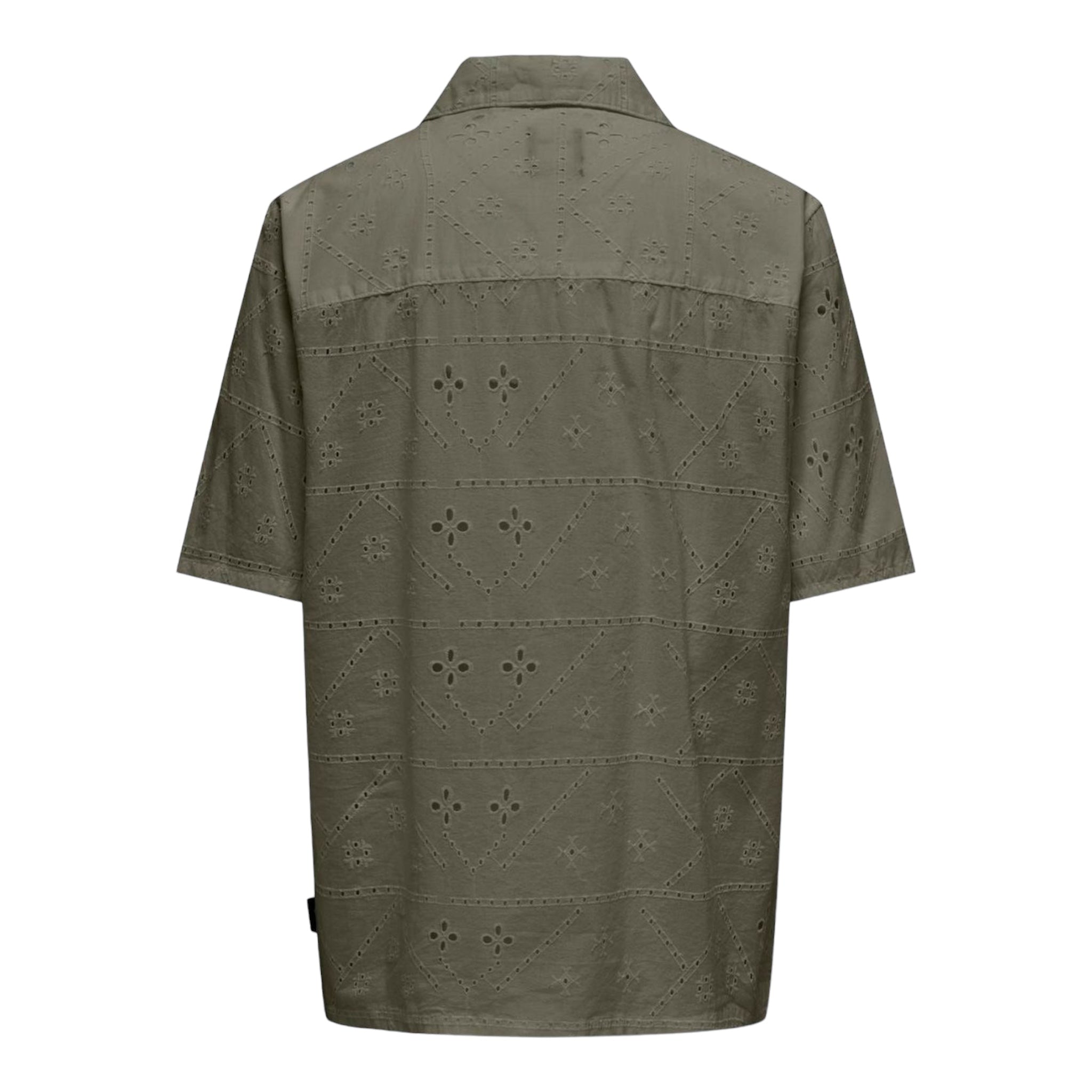 Camicia Maniche Corte Aron Chiffly Rlx Resort Dusty Olive 22029114 Only & Sons