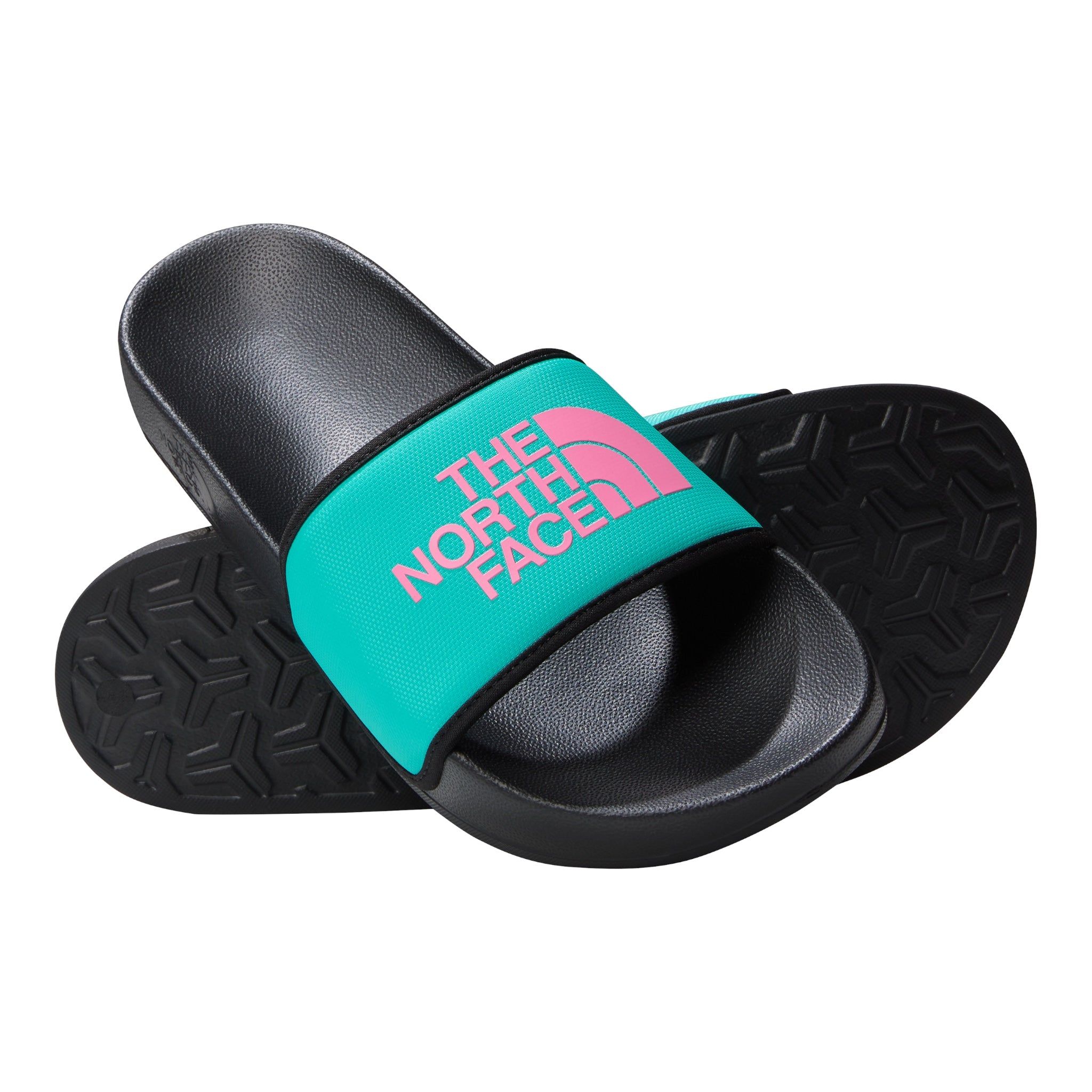 Men's Base Camp Slide III Slippers Black/Aqua NF0A4T2RV3O-100 The North Face