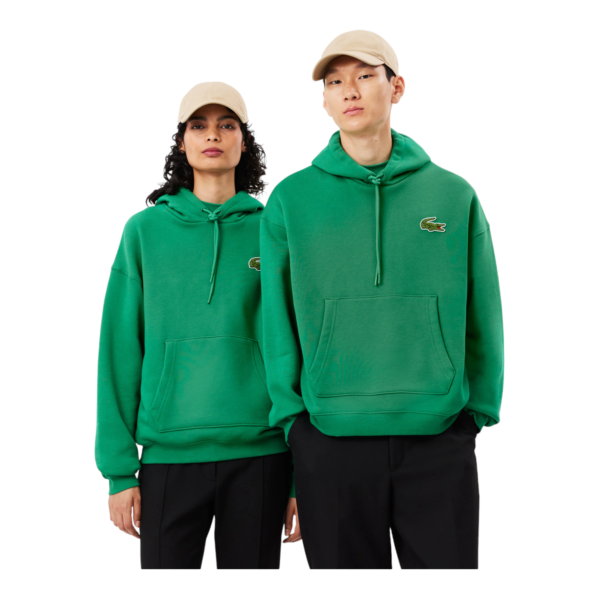 Felpa Con Cappuccio Loose Fit Big Crocodile Verde SH2754-00-LDM Lacoste