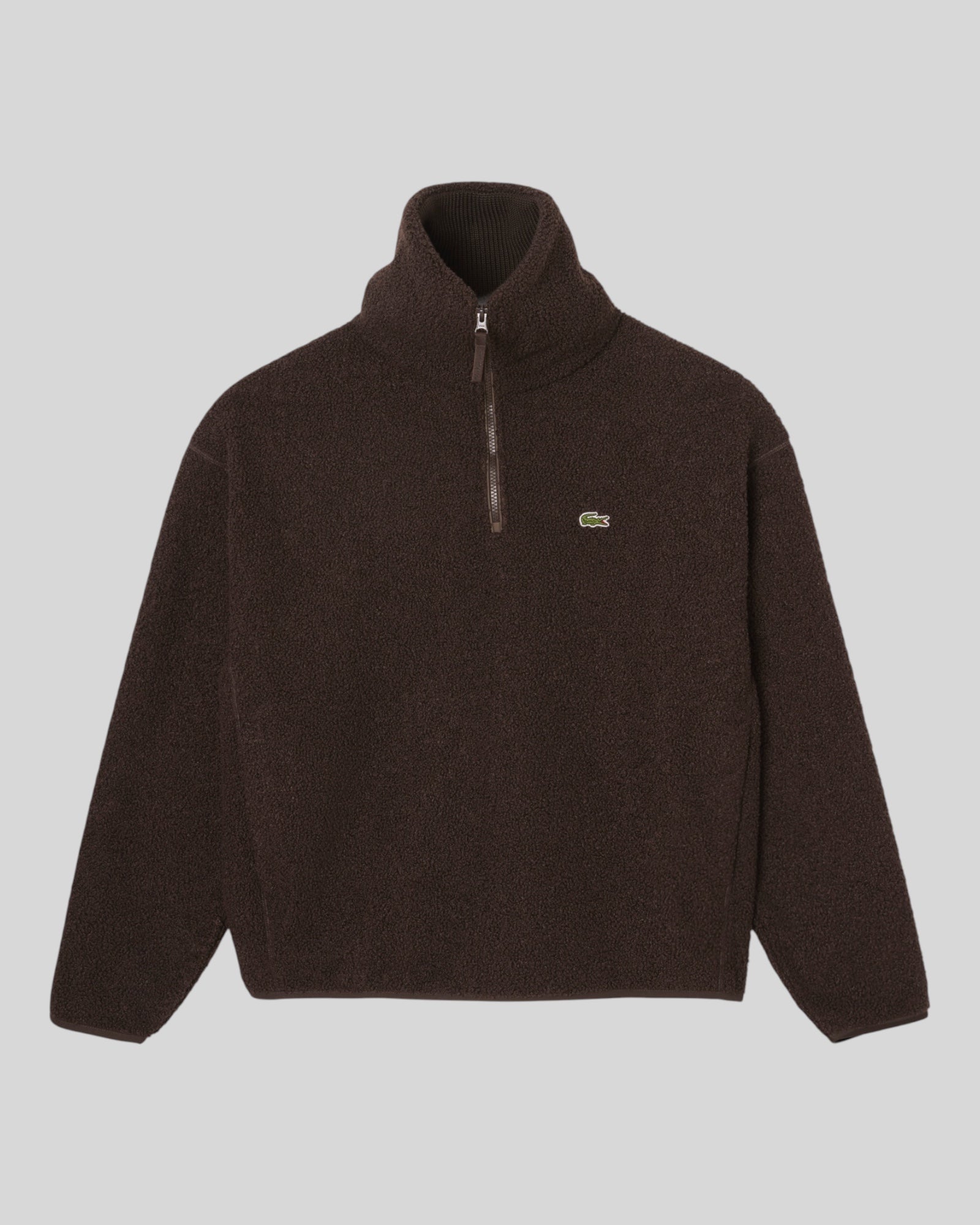 Felpa In Pile Con Zip A Collo Alto Marrone SH5500-00-SKB Lacoste
