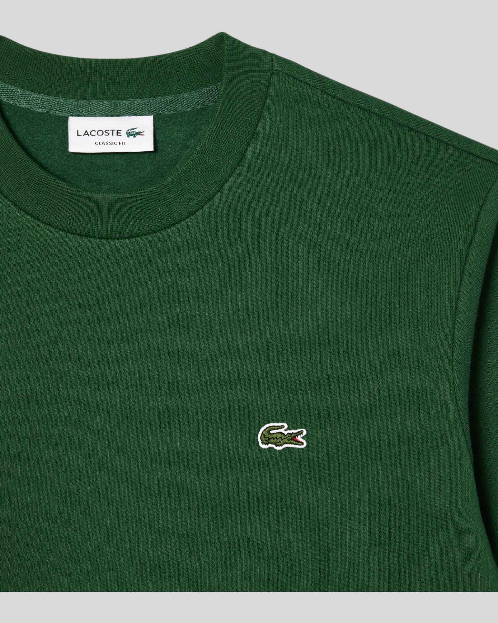 Felpa Girocollo Classic Fit Verde SH9608-00-132 Lacoste