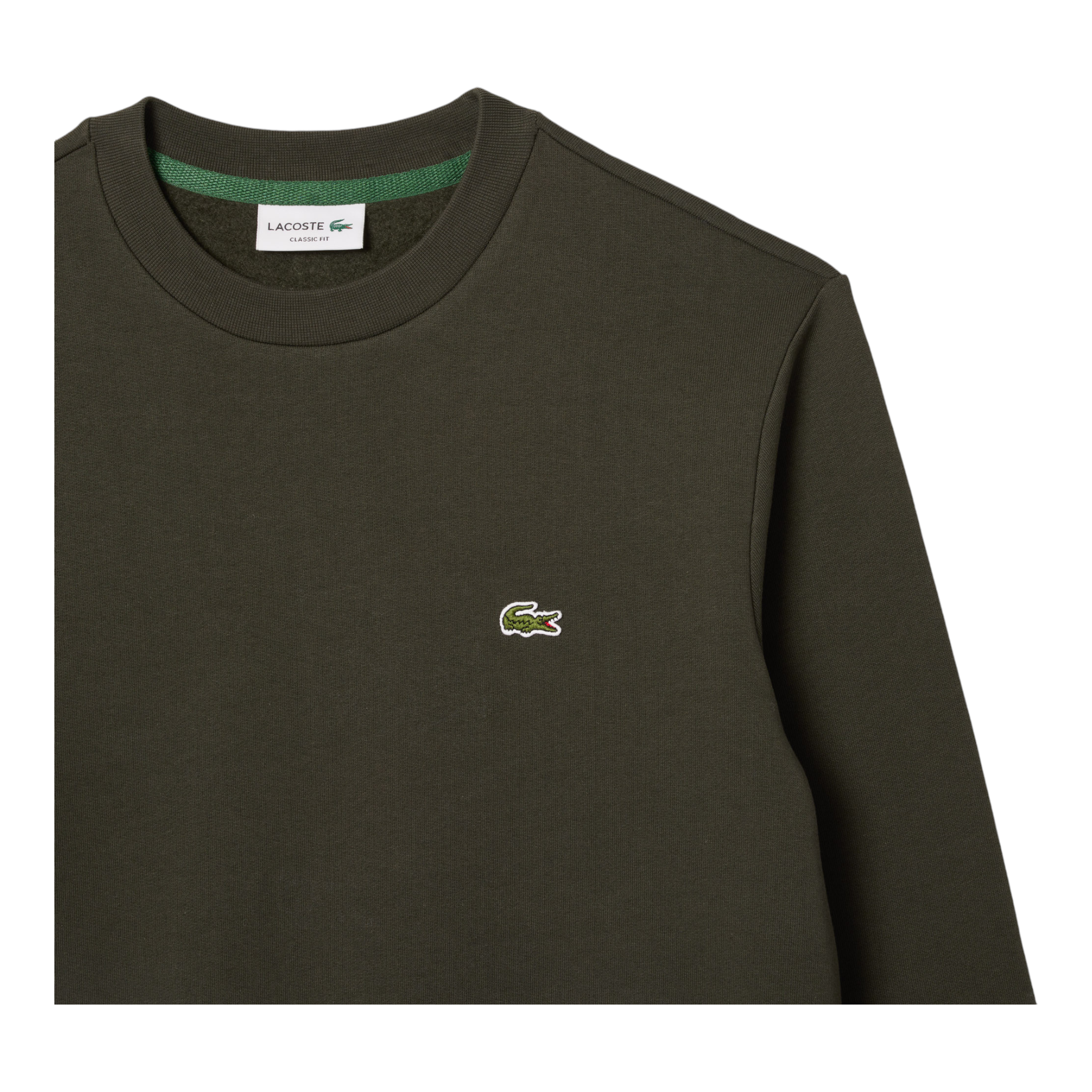 Felpa Girocollo Classic Fit Verde Khaki SH9608-00-L7A Lacoste