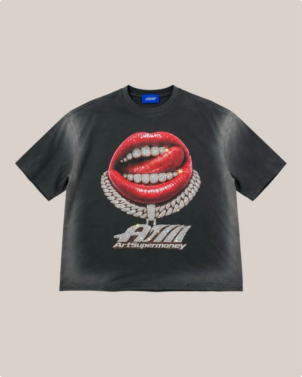 T-Shirt Art Super Money Grillz Black Version Money Tee – Mility – ART. GRILLZ BLACK VERSION MONEY TEE COL: MILITY