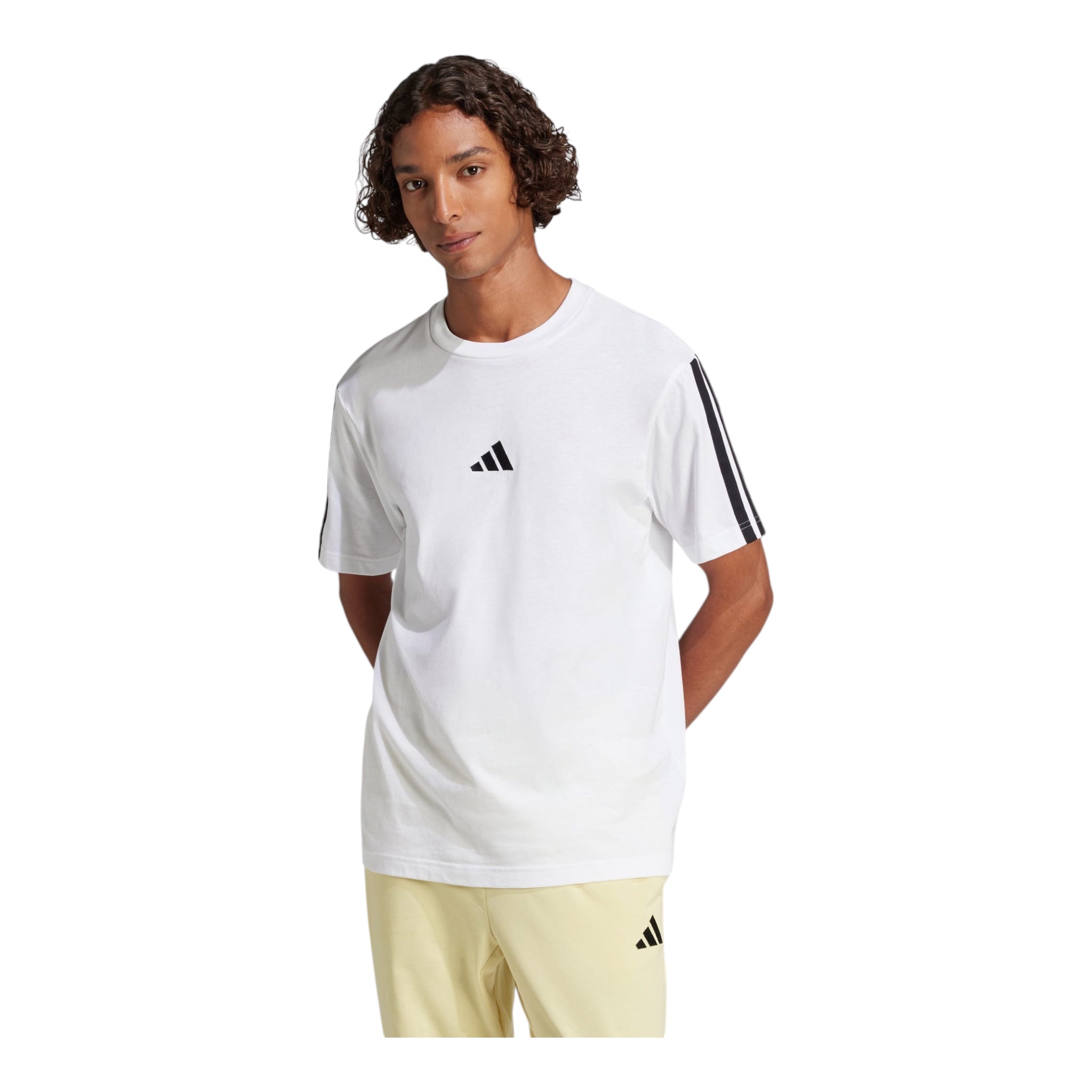 T-Shirt essentials 3 Stripes Jersey Bianca JW1952 Adidas