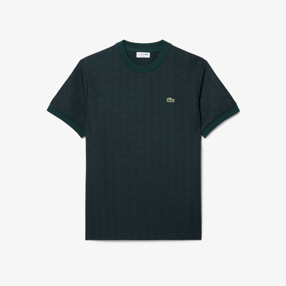 T-Shirt Uomo Lacoste Monogramma Jacquard Verde Scuro / Verde TH1197-00-SPU