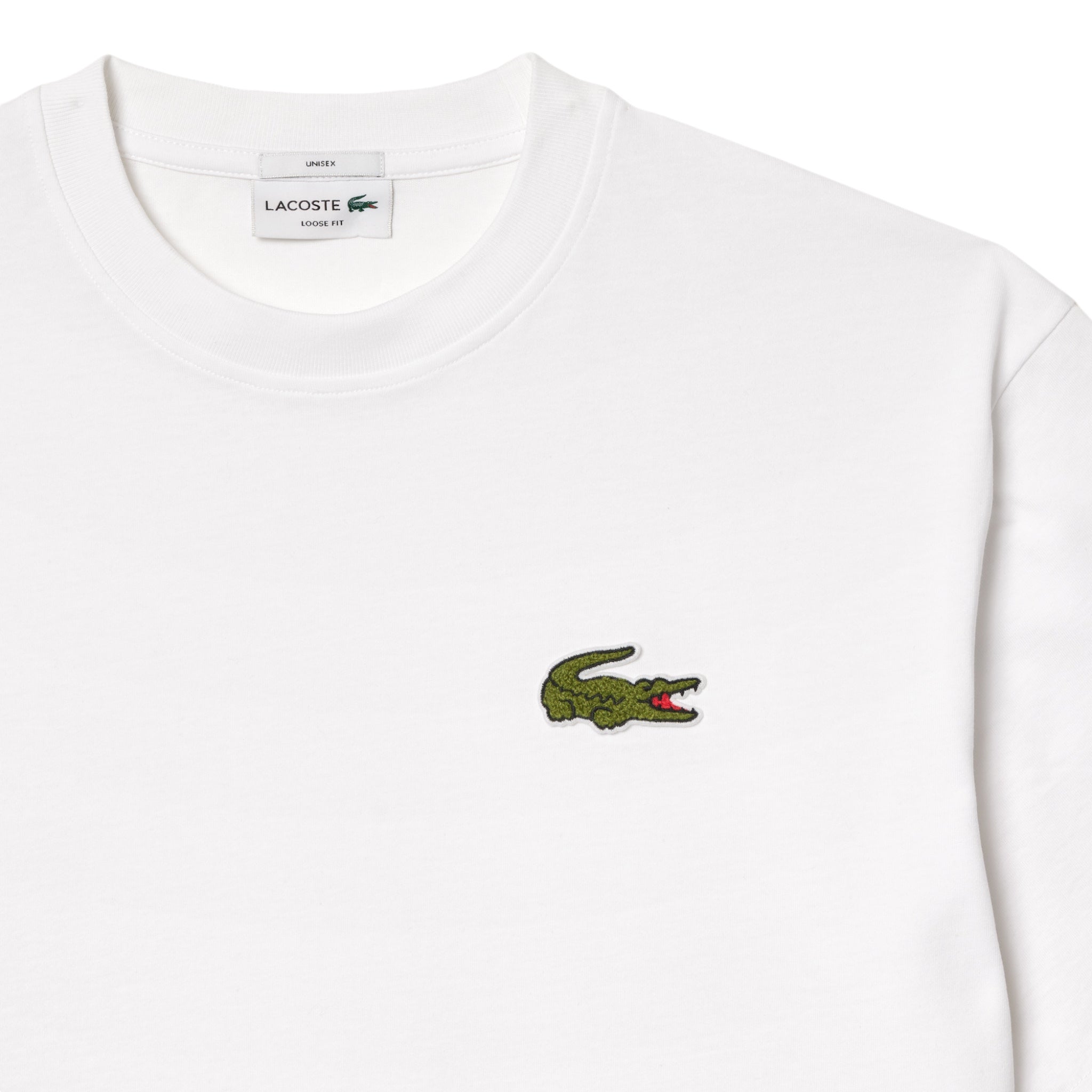 T-Shirt Unisex Loose Fit Jersey Big Logo Bianca TH2745 00 001 Lacoste